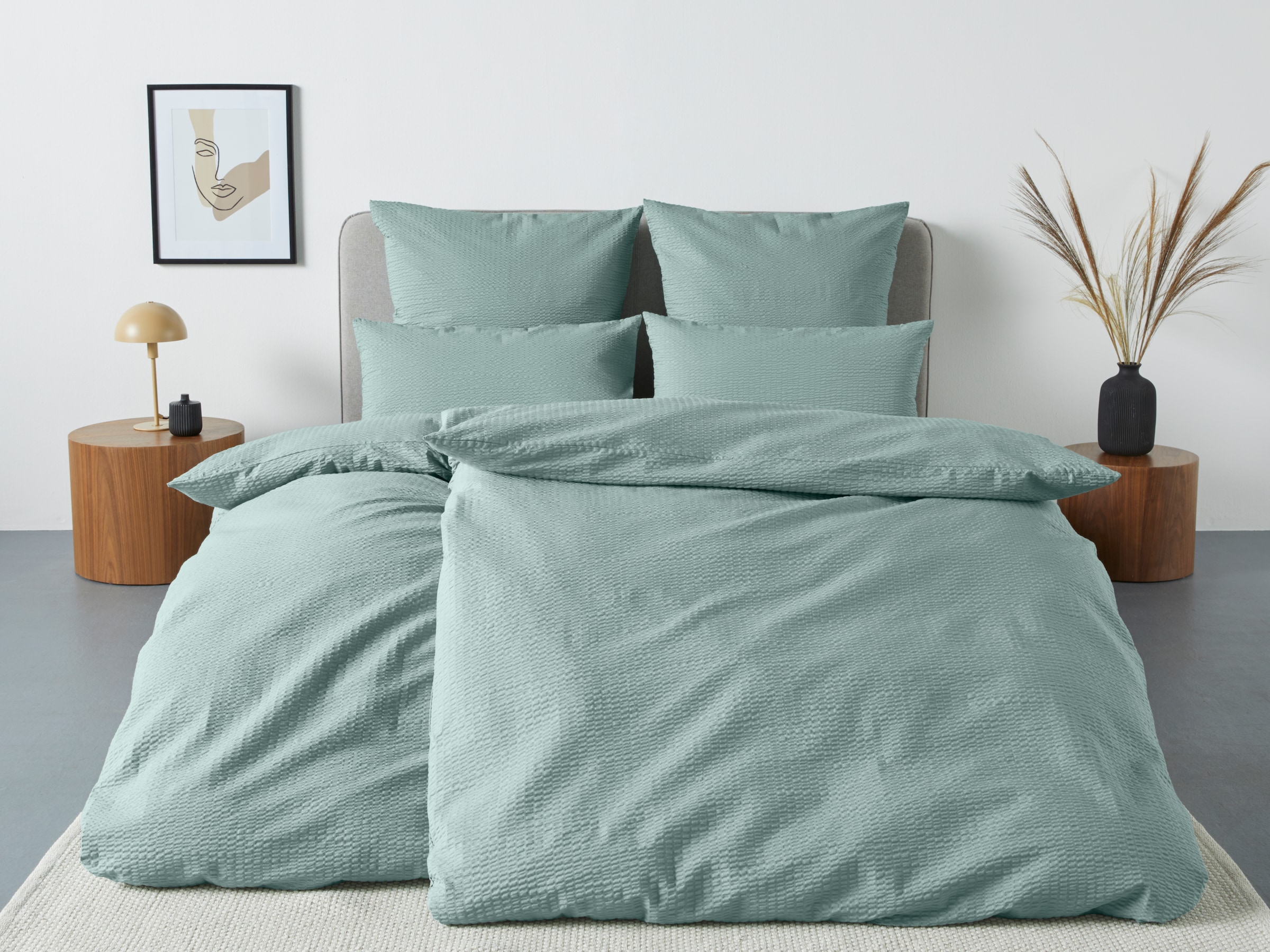 Bettwäsche aus in »Sari2 Qualität Bettwäsche für 155x220 oder Gr. cm«, ideal tlg.), Sommer in uni andas Seersucker 135x200 (2 Baumwolle,