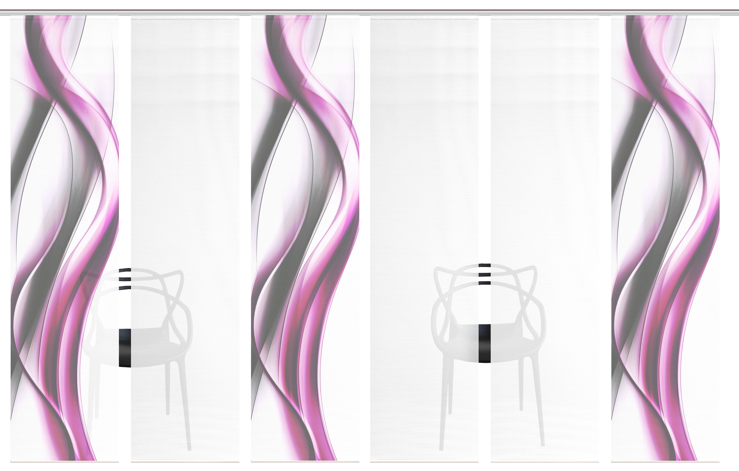 Vision S Schiebegardine »CARA« Paneelwagen 6 Stk. tlg. Schiebevorhang,Bambusoptik,Digitaldruck,SET