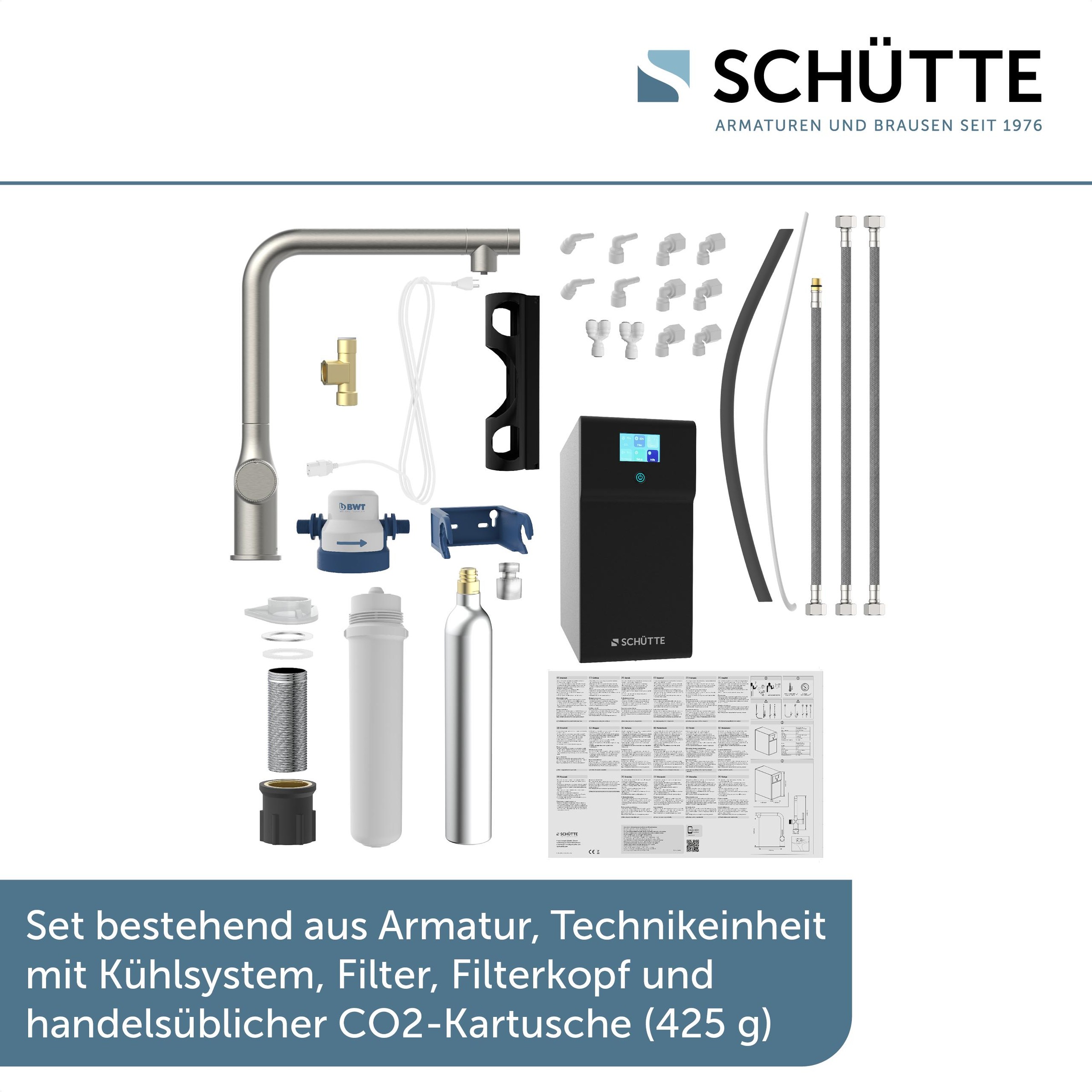 Schütte Küchenarmatur »"AQUADUCT" Sprudelwasser-Spültischarmatur« mit Kühlsystem, Filter, Filterkopf und handelsüblicher CO2-Kartusche