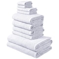 my home Handtuch Set »Inga«, Set, 10 tlg., Walkfrottee, Handtücher mit feiner Bordüre, Handtuchset aus 100% Baumwolle