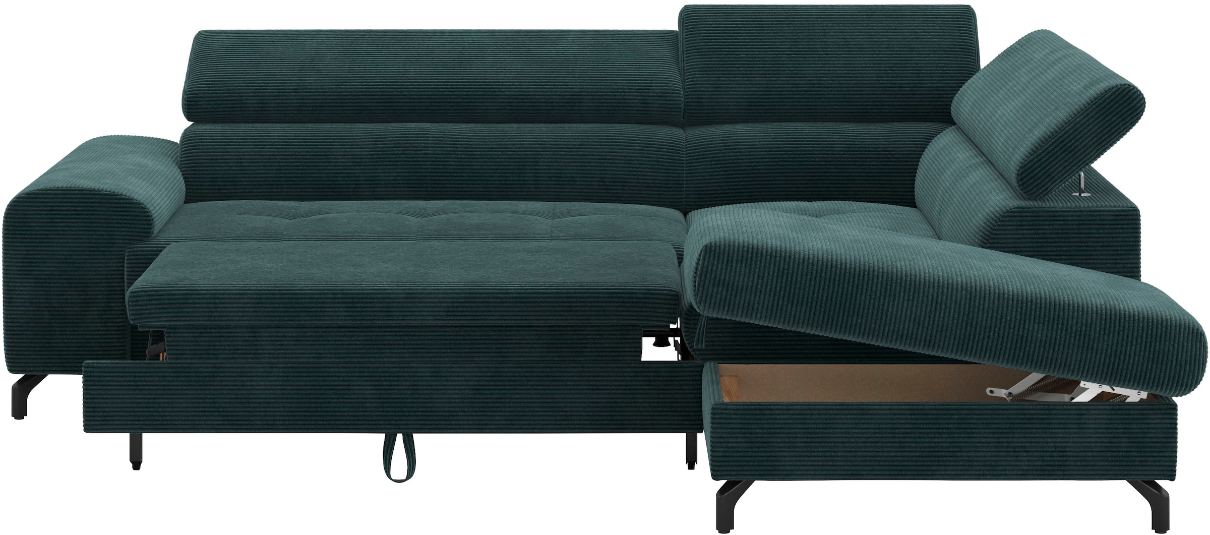 COTTA Ecksofa »Aura L-Form, B: 260 cm«, mit Bettfunktion, Bettkasten & Kopfteilverstellung