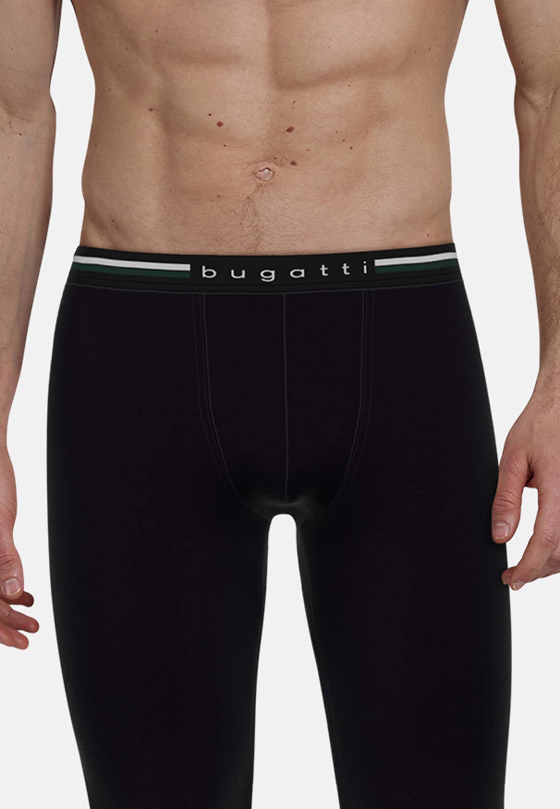 bugatti Lange Unterhose »Rom«, Logobund, ohne Eingriff, Kontraststreifen