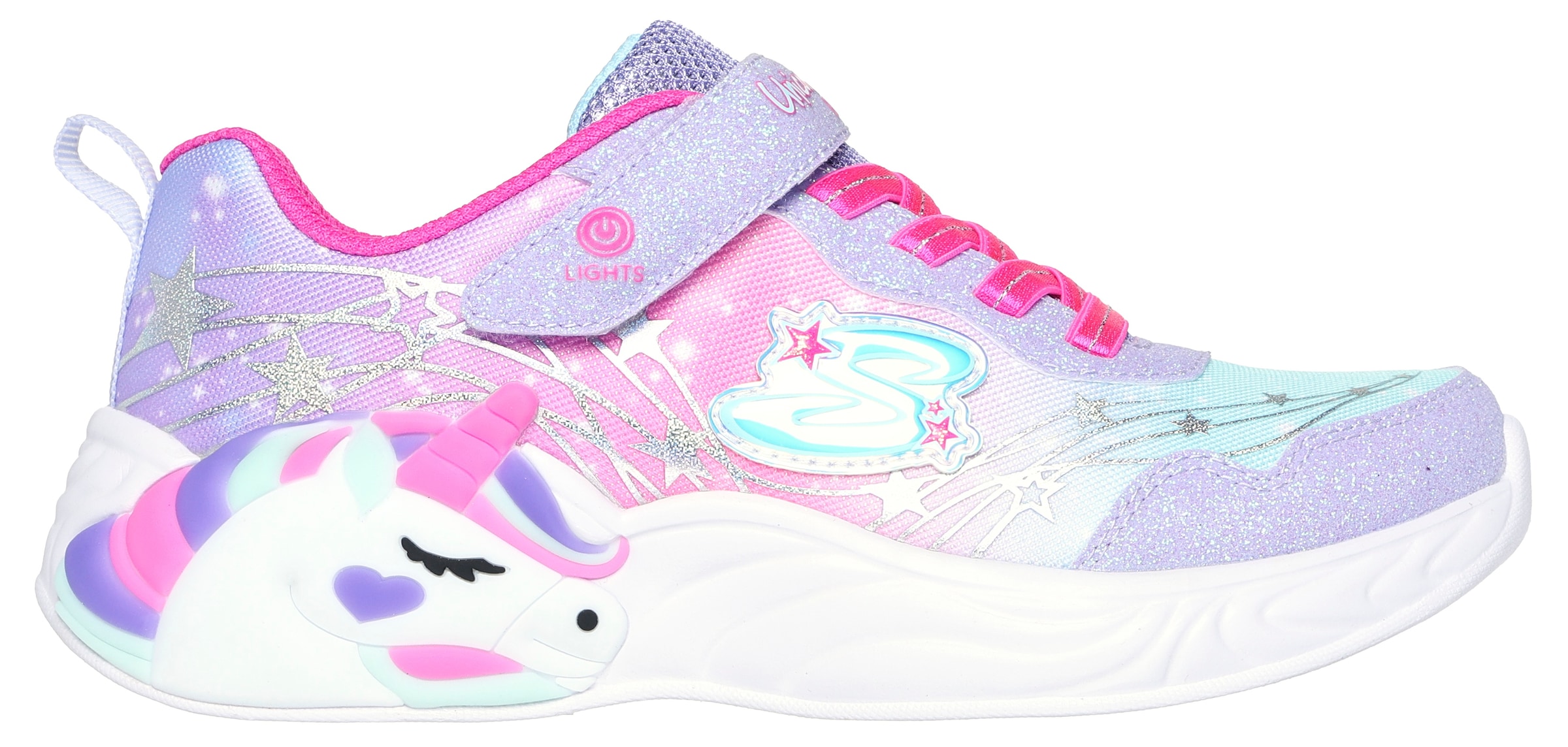 Skechers Kids Sneaker »UNICORN DREAMS«, Blinkschuh, Klettschuh, Kinderschuh mit Gummizug und Klettriegel