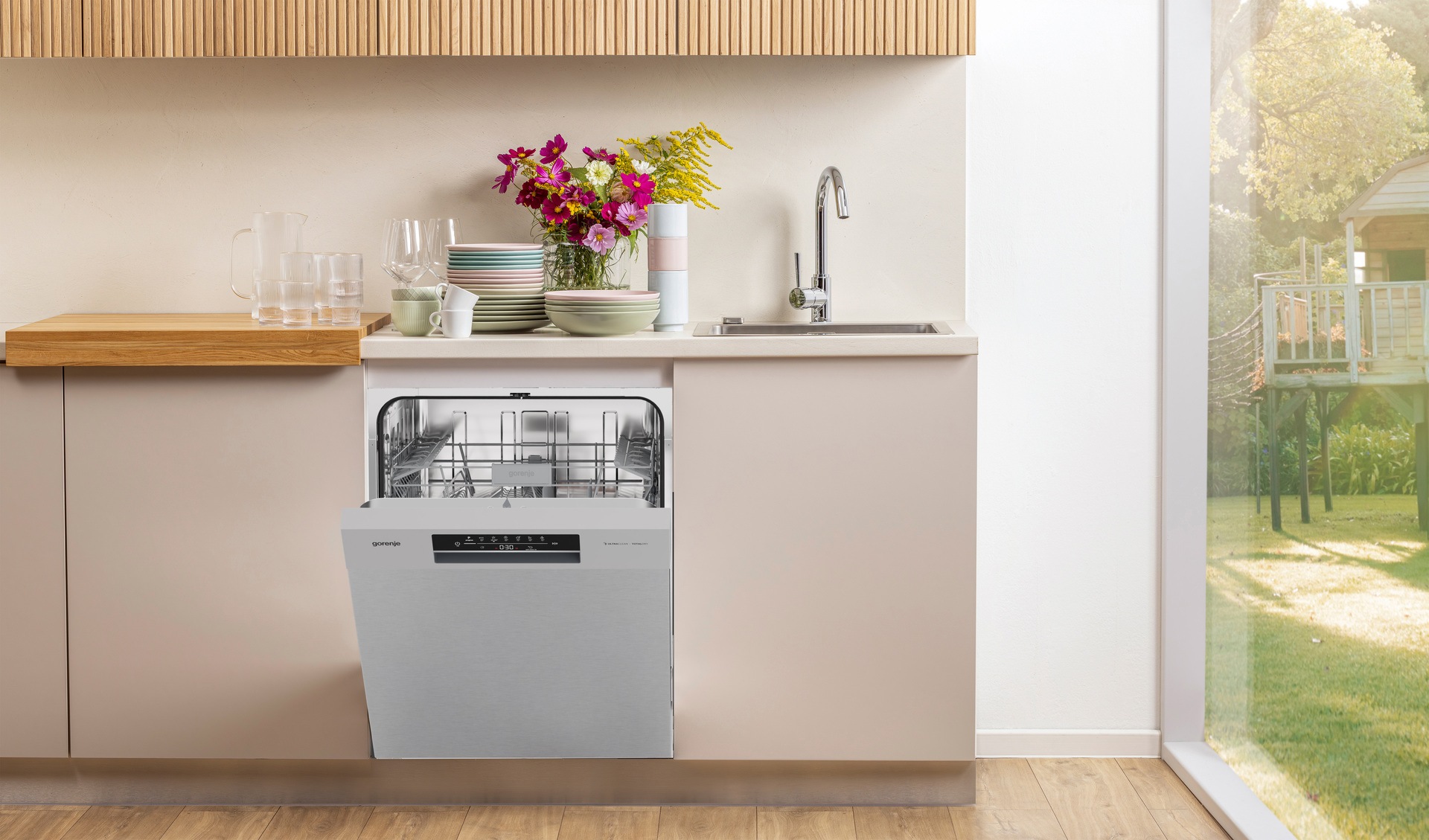 GORENJE Unterbaugeschirrspüler »GU642C90X« 9,7 l 14 tlg. Maßgedecke auto. Türöffnung, Hygiene Programm, Startzeitvorwahl
