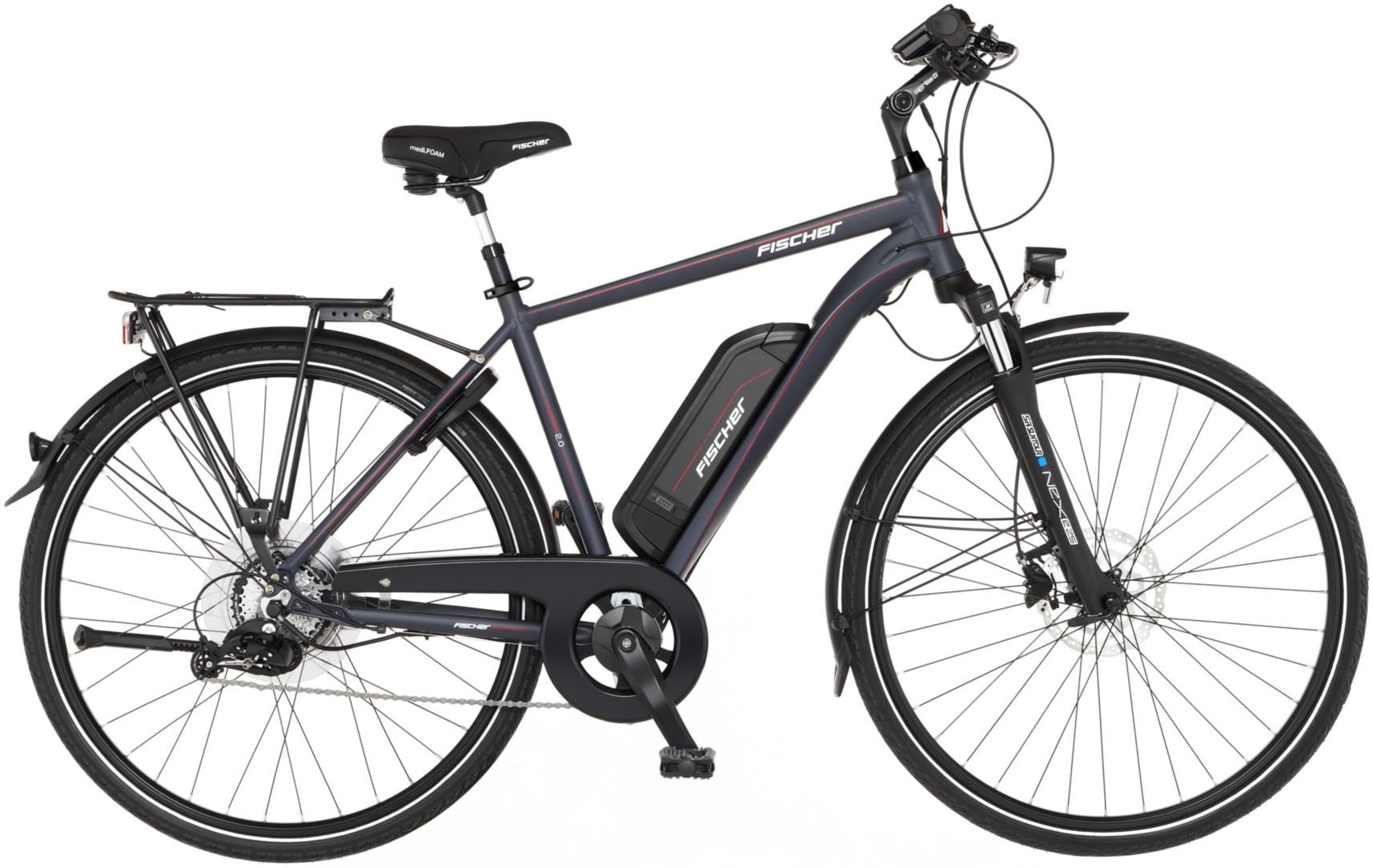 FISCHER Fahrrad E-Bike »VIATOR 2.0 557 50«, 8 Gang, Shimano, Acera Kettenschaltung, (mit Akku-Ladegerät-mit Werkzeug), Pedelec, Elektrofahrrad für Herren, Trekkingrad