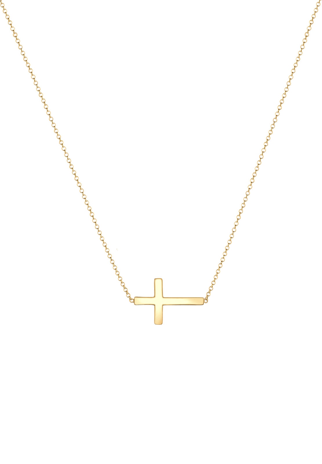 Elli Kette mit Anhänger »Halskette Kreuz Faith 925 Sterling Silber Kommunion«