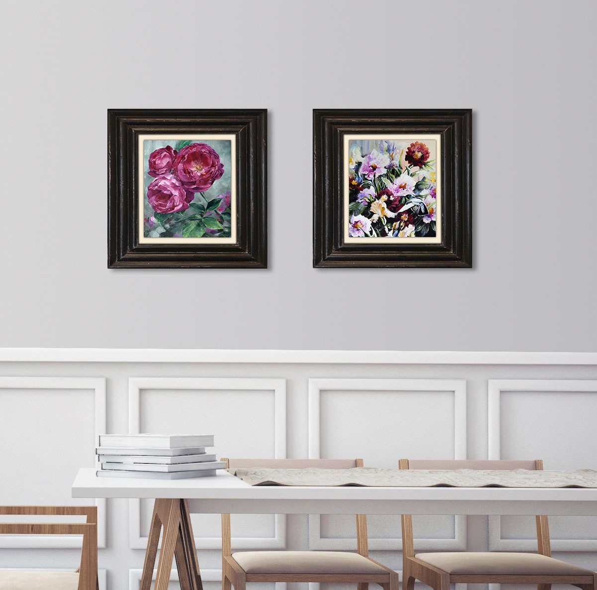 queence Leinwandbild »Blumen« Blumen | Blumenbilder | Garten | Gartenbilder | Kunst | Stillleben Premium-Leinwandstoff, Handarbeit aus Deutschland, 40x40cm