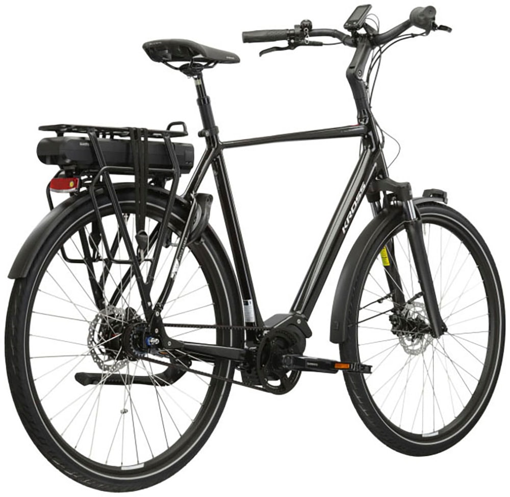 Kross E-Bike »E-Citybike Sentio Hybrid 5.0 28 Zoll schwarz«, 7 Gang, Shimano, NEXUS, Mittelmotor 250 W, Pedelec, Elektrofahrrad für Damen und Herren