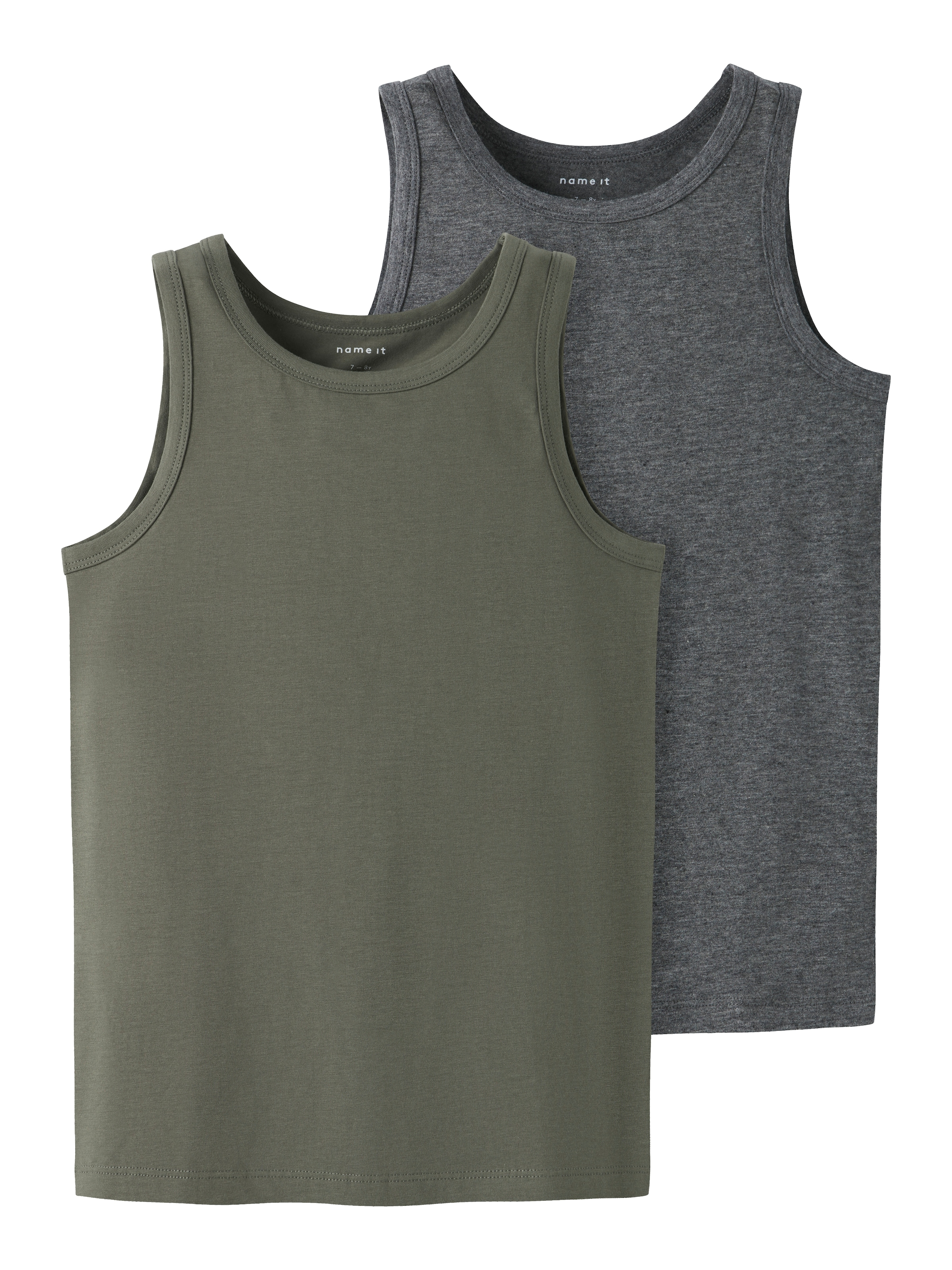 Name It Unterhemd »NKMTANK 2P für Jungen mit Rundhals und elastischem Tragekomfort« Packung, 2 Stk. normal, Jersey, eingefasste Kante, Rundhals
