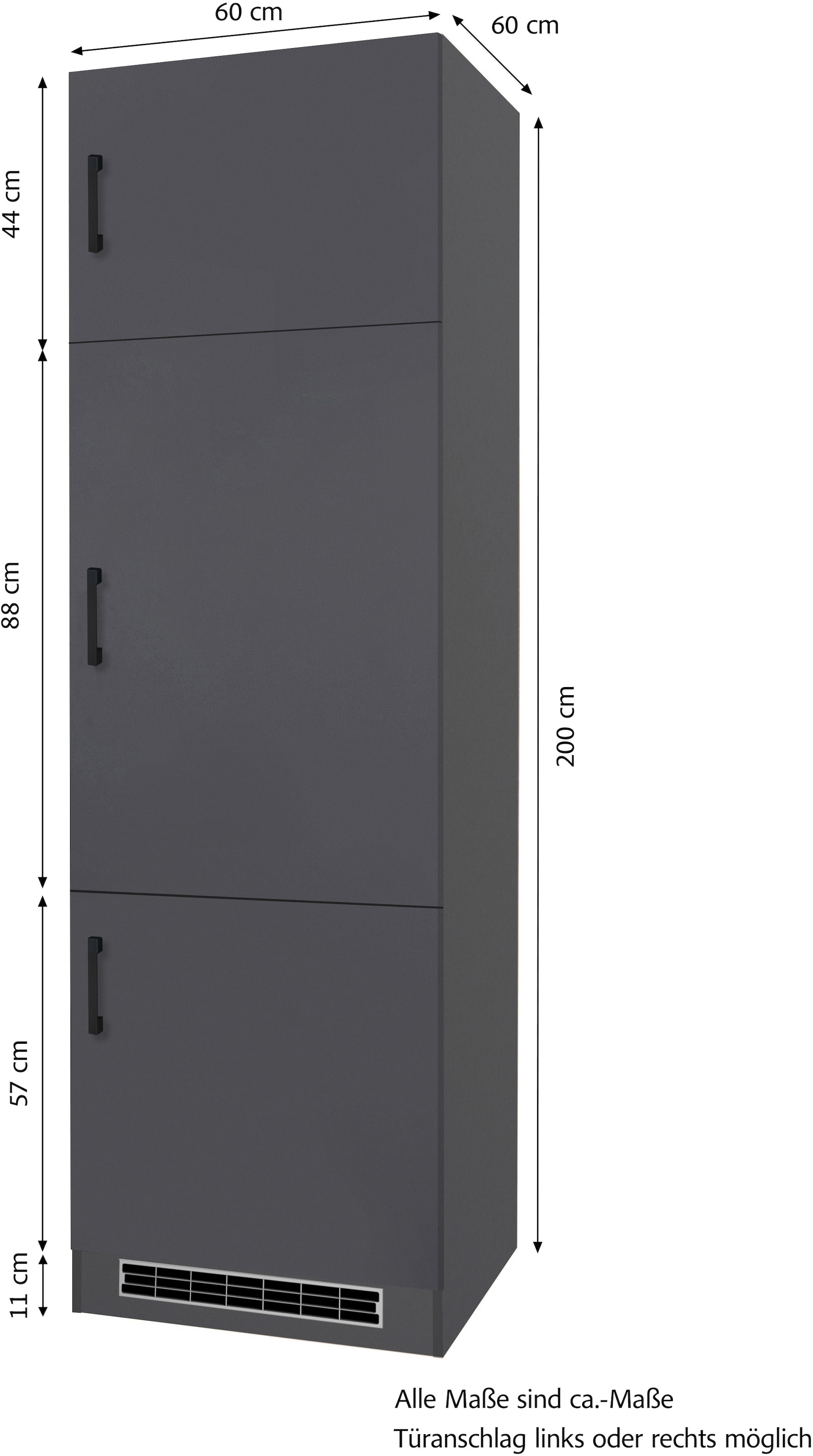 KOCHSTATION Kühlumbauschrank »KS-Toronto, Höhe 200 cm«