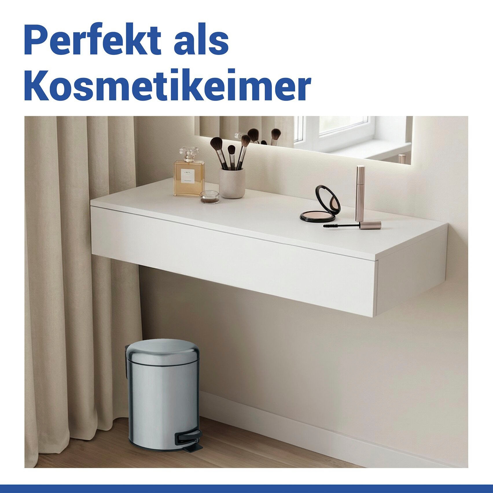 WENKO Kosmetikeimer »Leman« 3 Liter, BxTxH: 17x25x22,5 cm