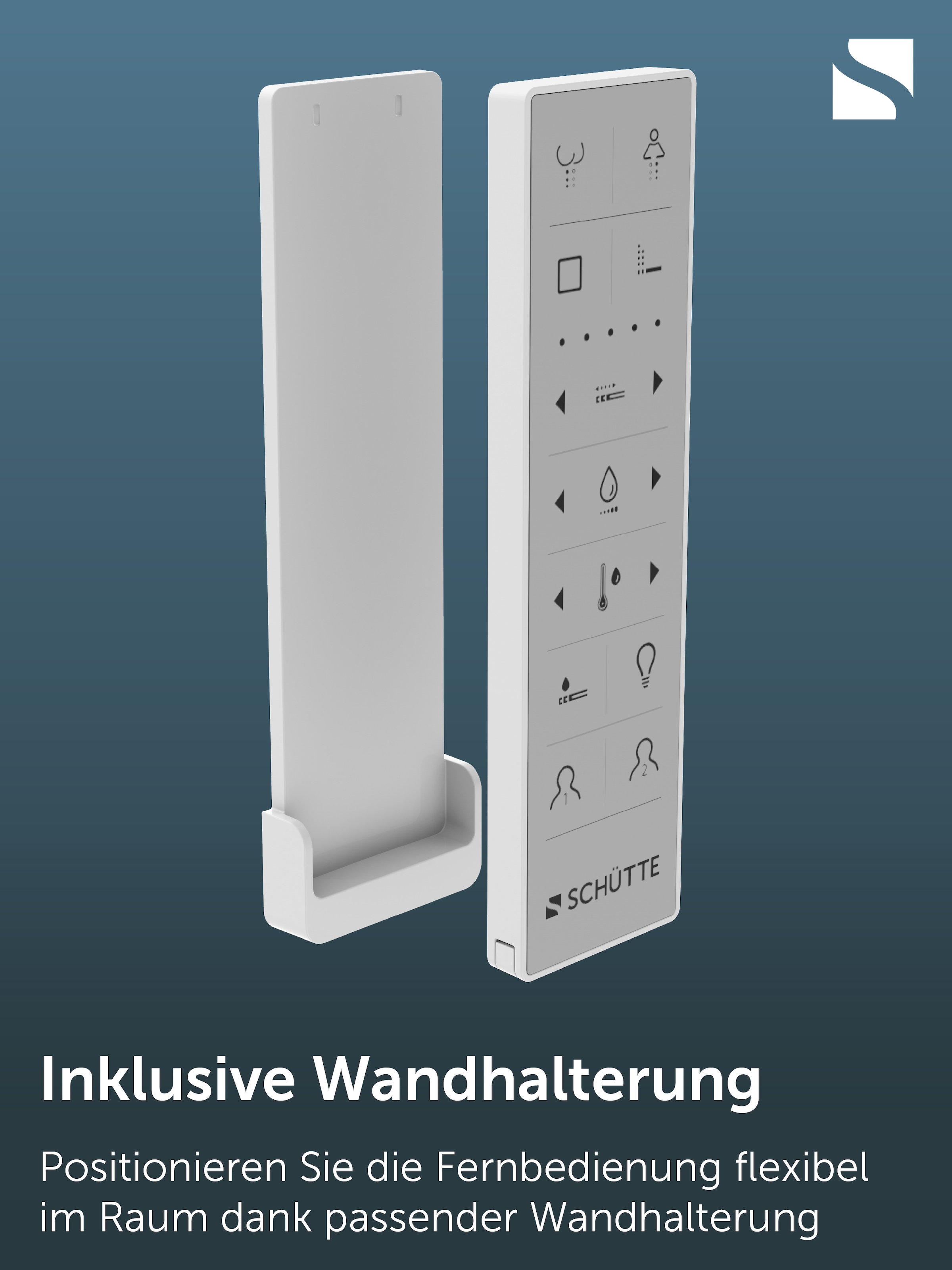 Schütte Fernbedienung »OWANO« Dusch-WC Fernbedienung, Funk, 2 Profile, Wandhalter