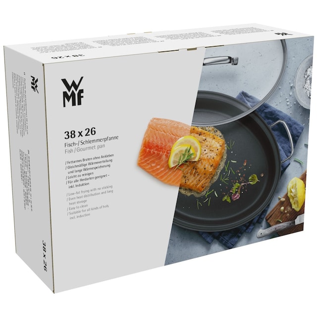 WMF Fischpfanne »Devil«, Cromargan® Edelstahl Rostfrei 18/10, (1 tlg.),  Pfanne mit Antihaftbeschichtung, oval, Induktion mit 3 Jahren XXL Garantie