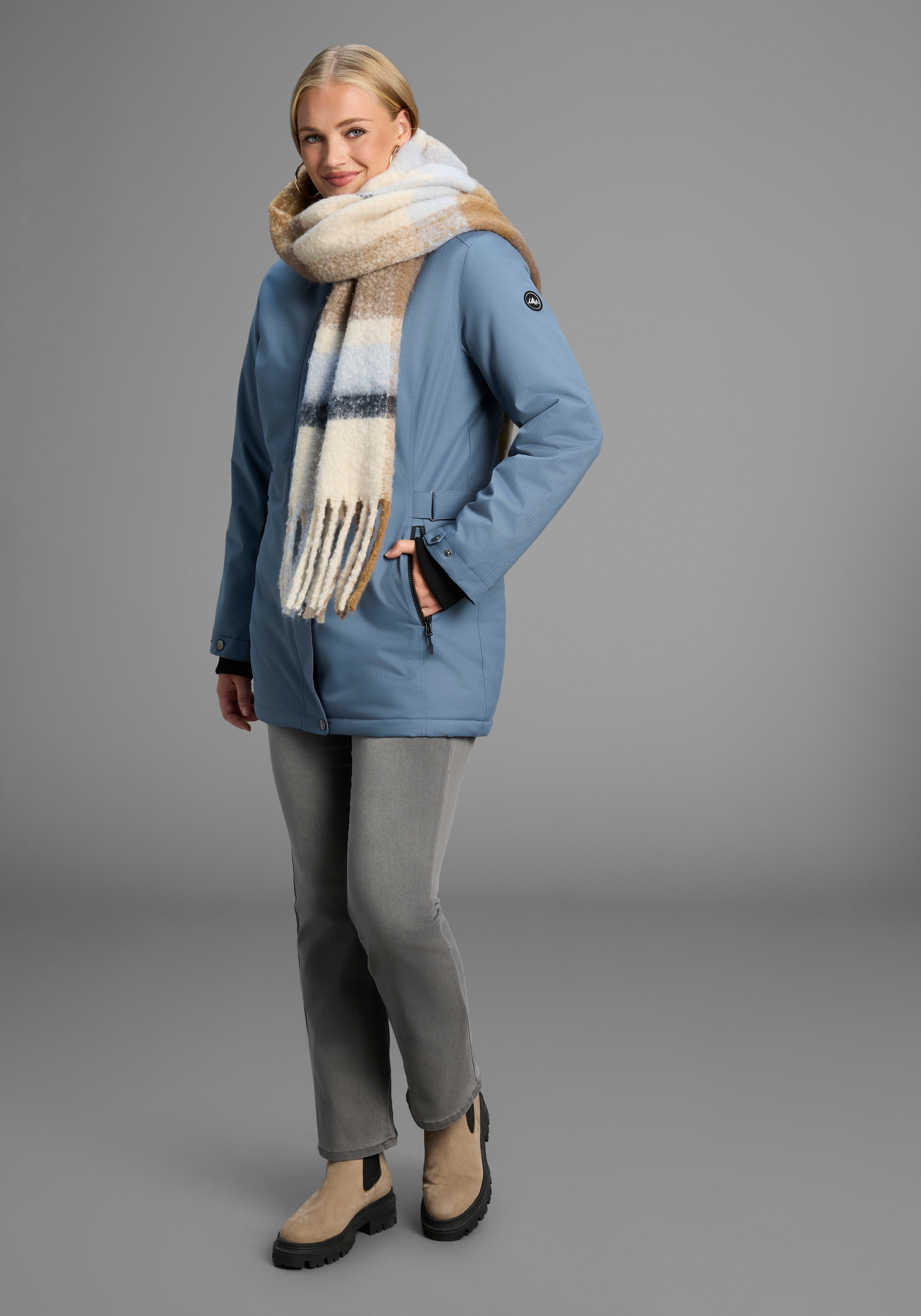 Polarino Funktionsparka mit Kapuze Große Größen, wasserabweisend, winddicht und atmungsaktiv