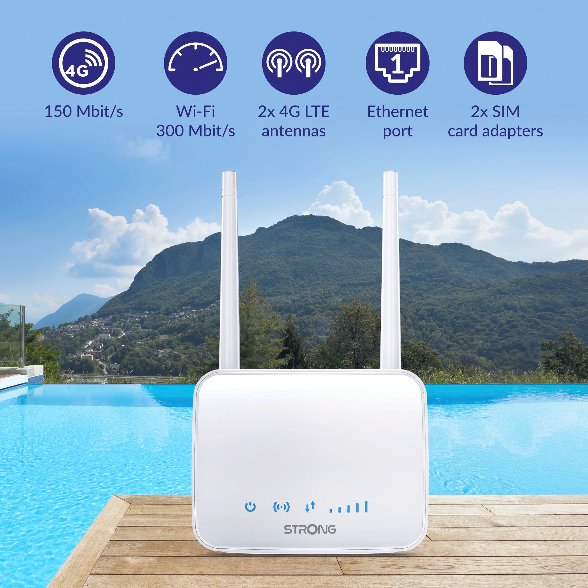 Strong 4G/LTE-Router »350M, LTE bis 150 Mbit/s, WLAN bis 300 Mbit/s«