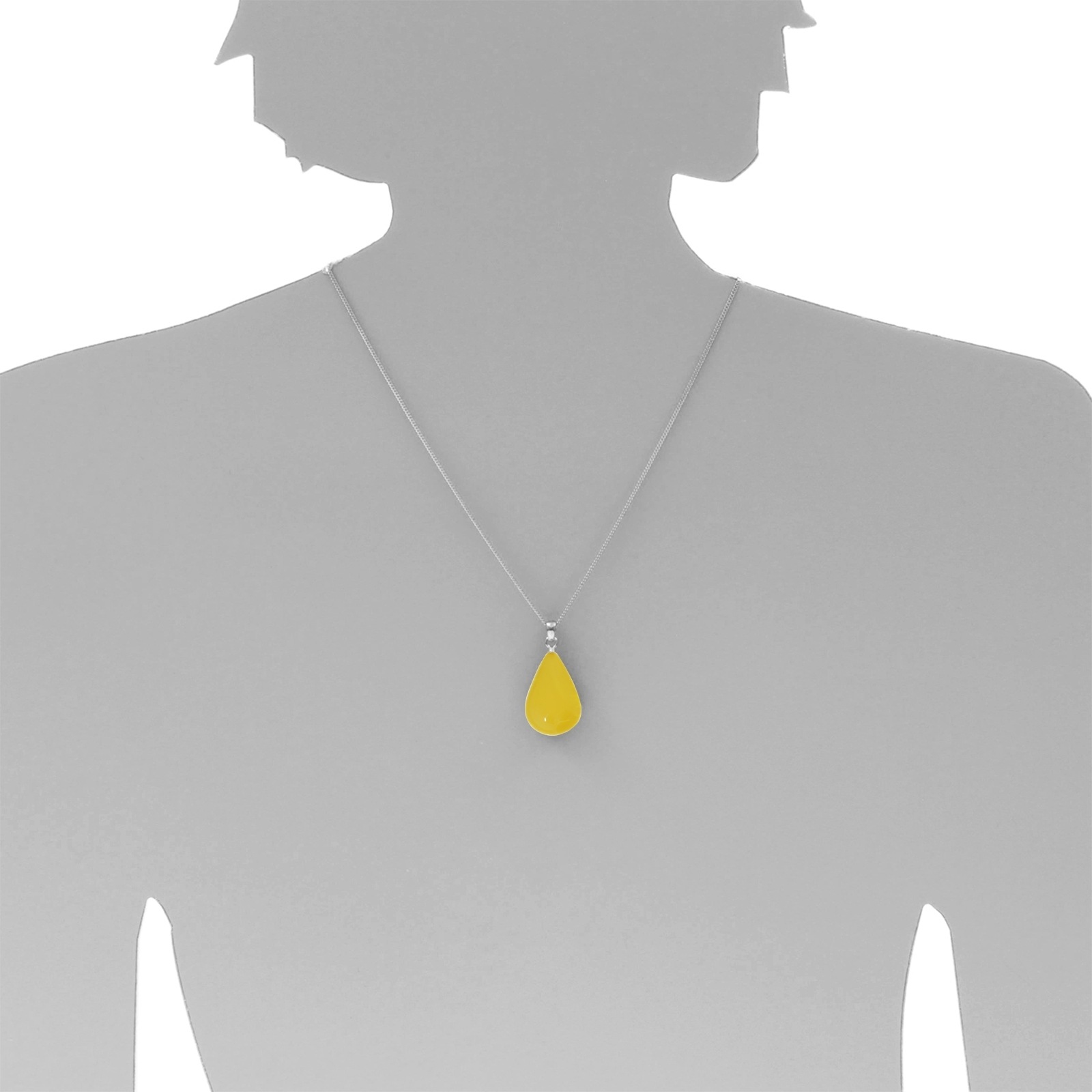 OSTSEE-SCHMUCK Kette mit Anhänger »- Tropfen ca. 26 mm lang - Silber 925/000 - Bernstein«
