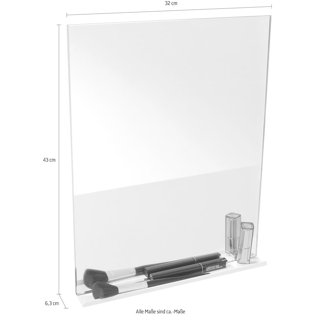 Müller SMALL LIVING Wandspiegel »FLAI Spiegel mit Ablage«, geeignet für Kanten mit 18 mm Materialstärke