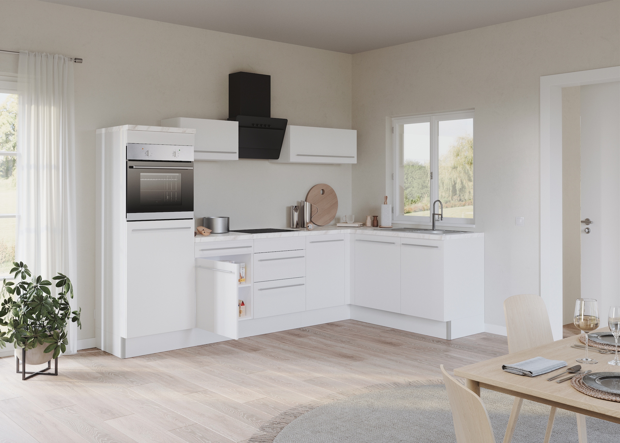 KOCHSTATION Küche »KS-Bern2«, Stellmaße 295 x 175 cm, wahlweise mit E-Geräten