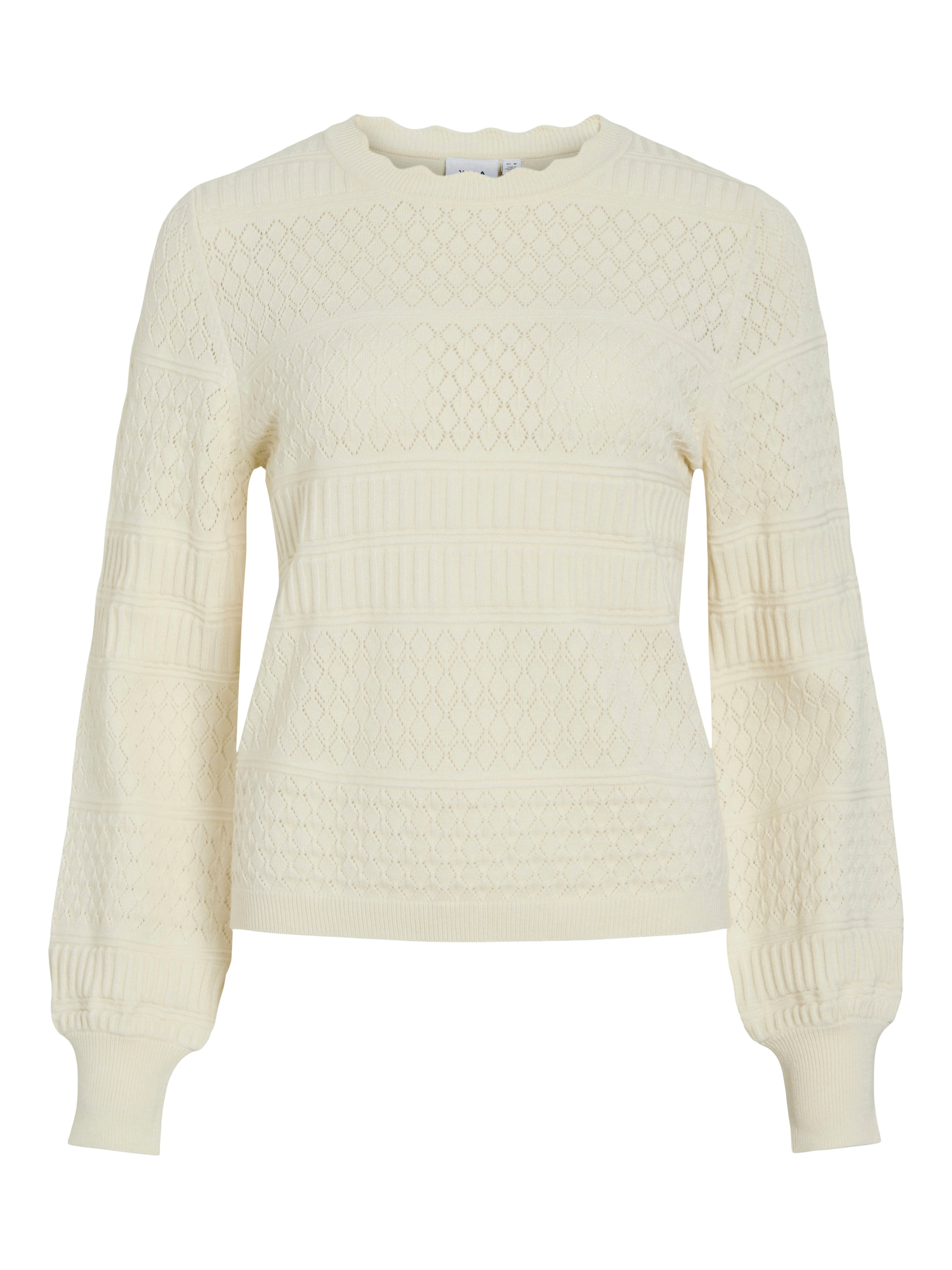 Vila Strickpullover »VIMILOS L/S O-NECK POINTELLE TOP - NOOS«