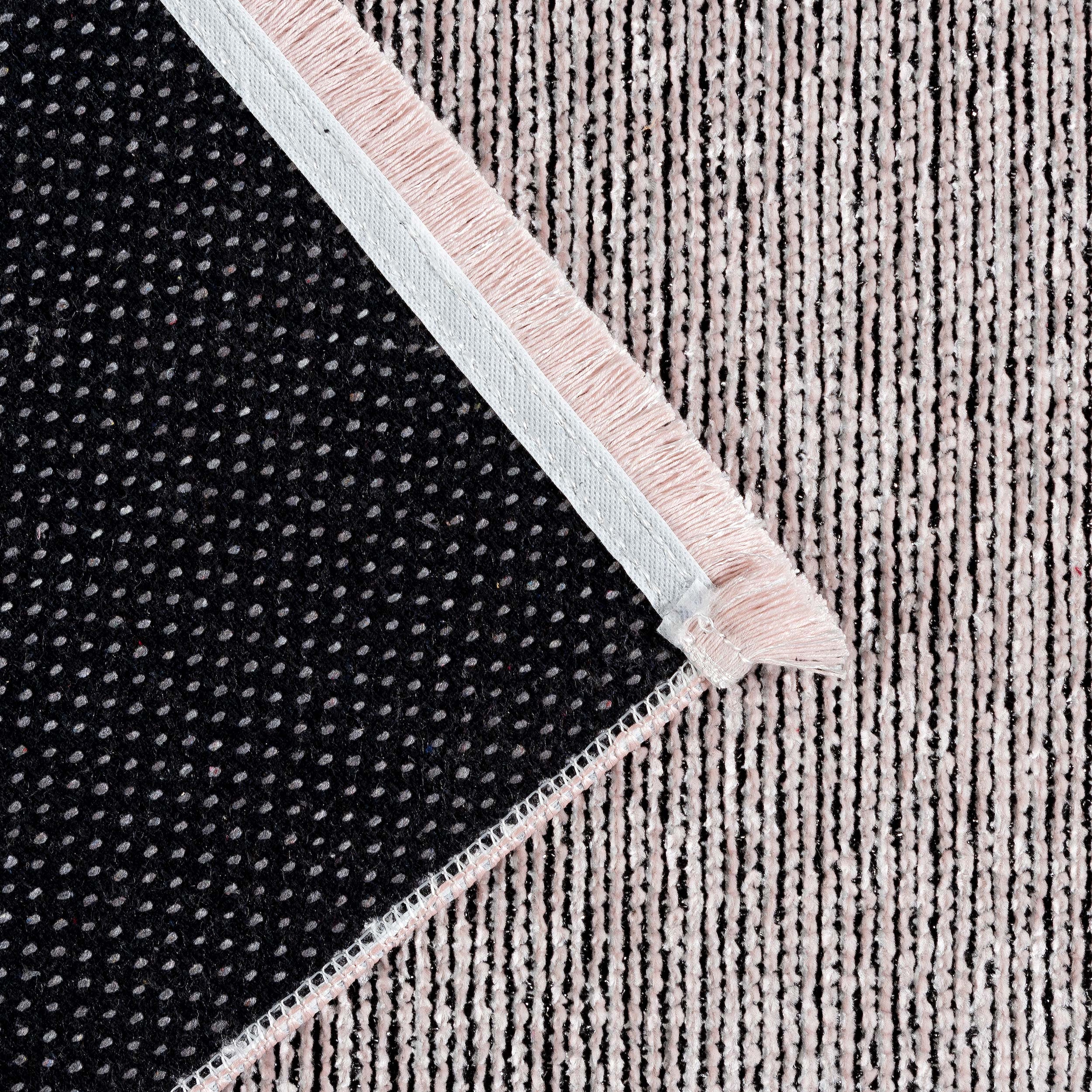 Sehrazat Teppich »Stela«, rechteckig, 5 mm Höhe, waschbar, Flachgewebe, mit Fransen und Chenille