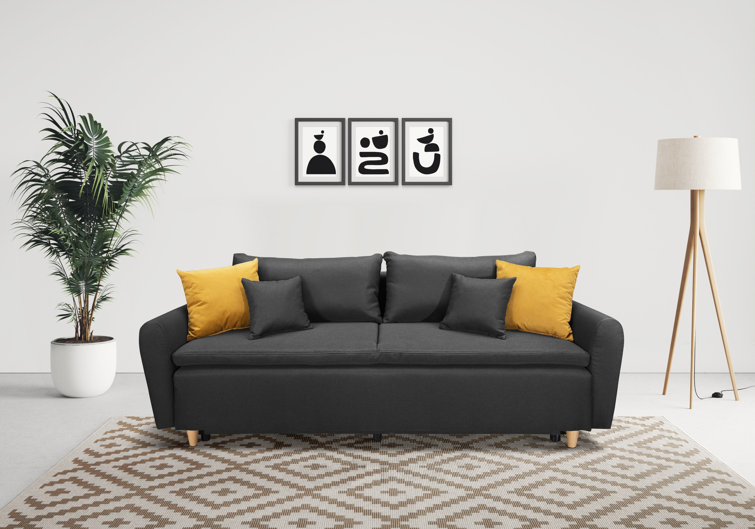 INOSIGN Schlafsofa »Anika«, mit Boxspringaufbau, Bettfunktion & Bettkasten, Dauerschlafsofa