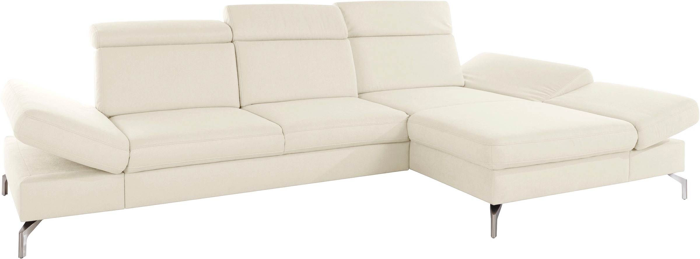 sit&more Ecksofa »Brisbane L-Form«, Fußhöhe 15 cm, inklusive Sitztiefen-, Armteil- und Kopfteilverstellung