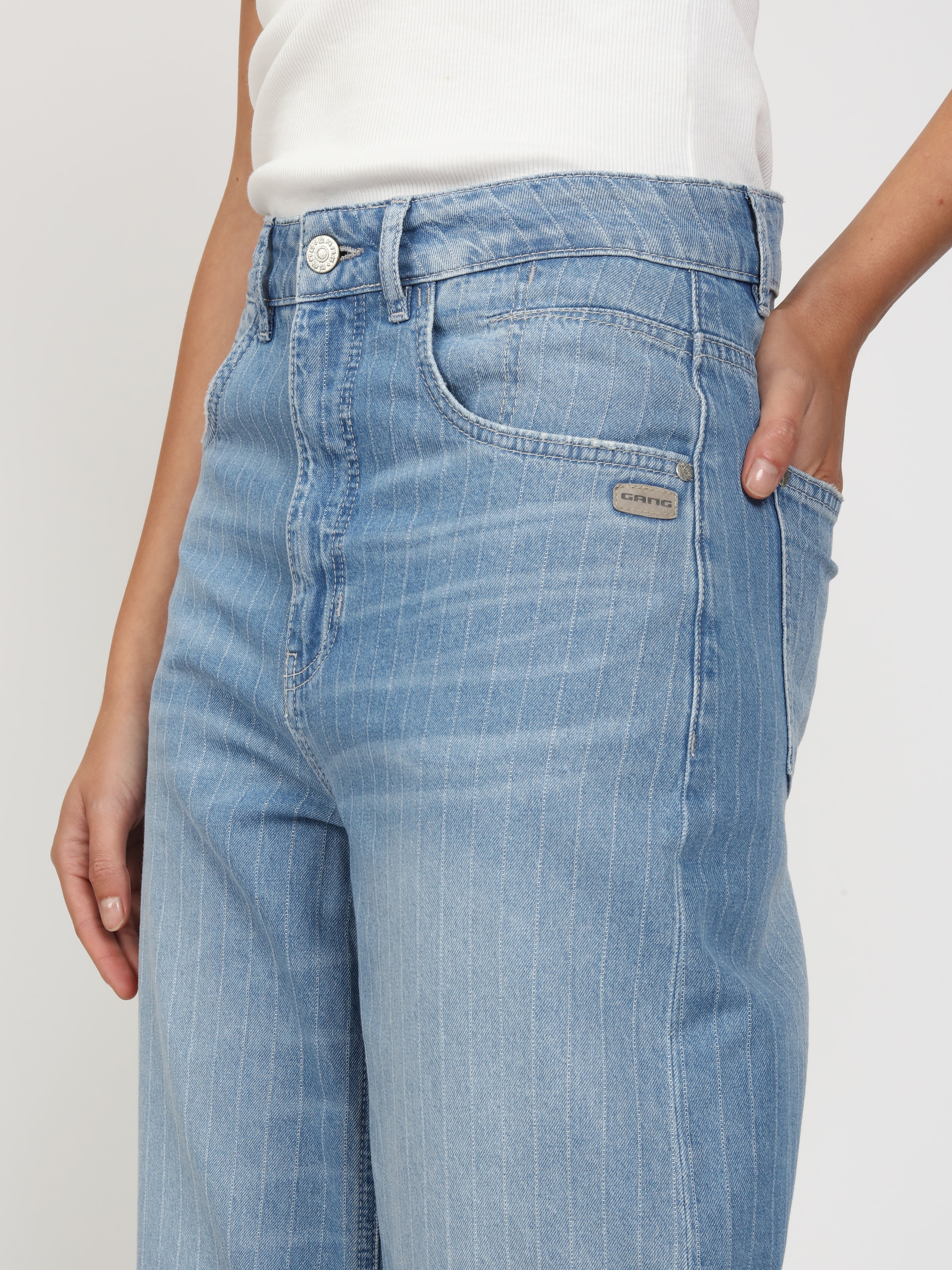 GANG Loose-fit-Jeans »94SARINA« mit eingewebten Streifen, Barrel Fit