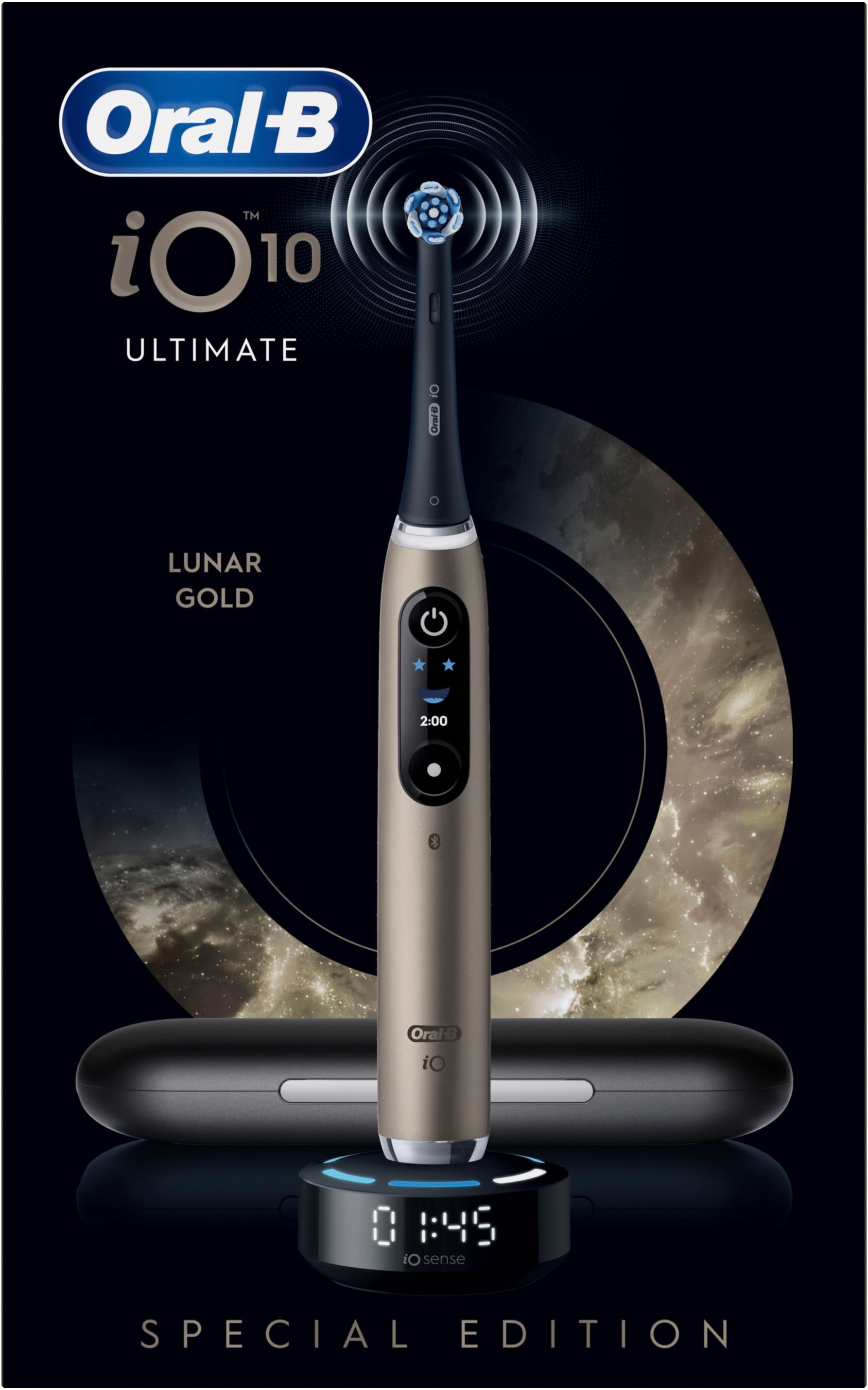 Oral-B Elektrische Zahnbürste »iO Series 10« 1 Stk. Aufsteckbürsten inkl. 1 Aufsteckbürste, iO Sense Schnellladestation, Lade-Reise-Etui