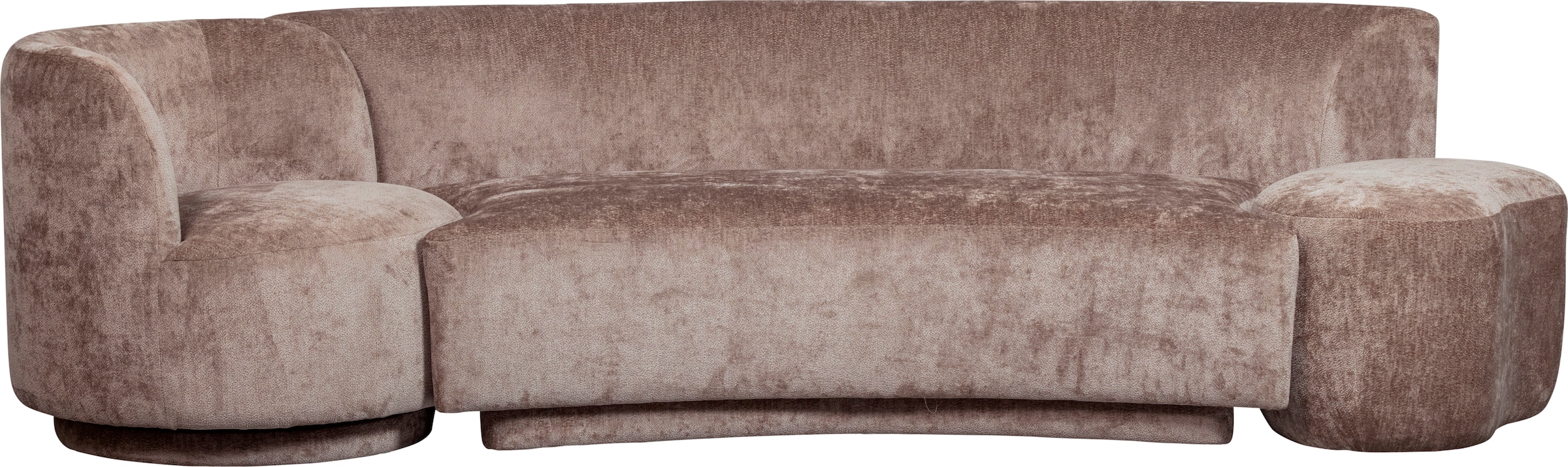 WOOOD Loungesofa »Combi-Popular: Bank + Sessel + Pouf«, Mit grobem Chenille gefüttert, Breite 345 cm