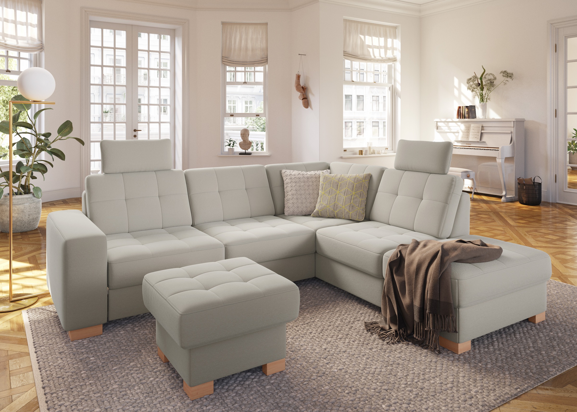 sit&more Ecksofa »Quincy L-Form«, wahlweise mit Bettfunktion und Bettkasten