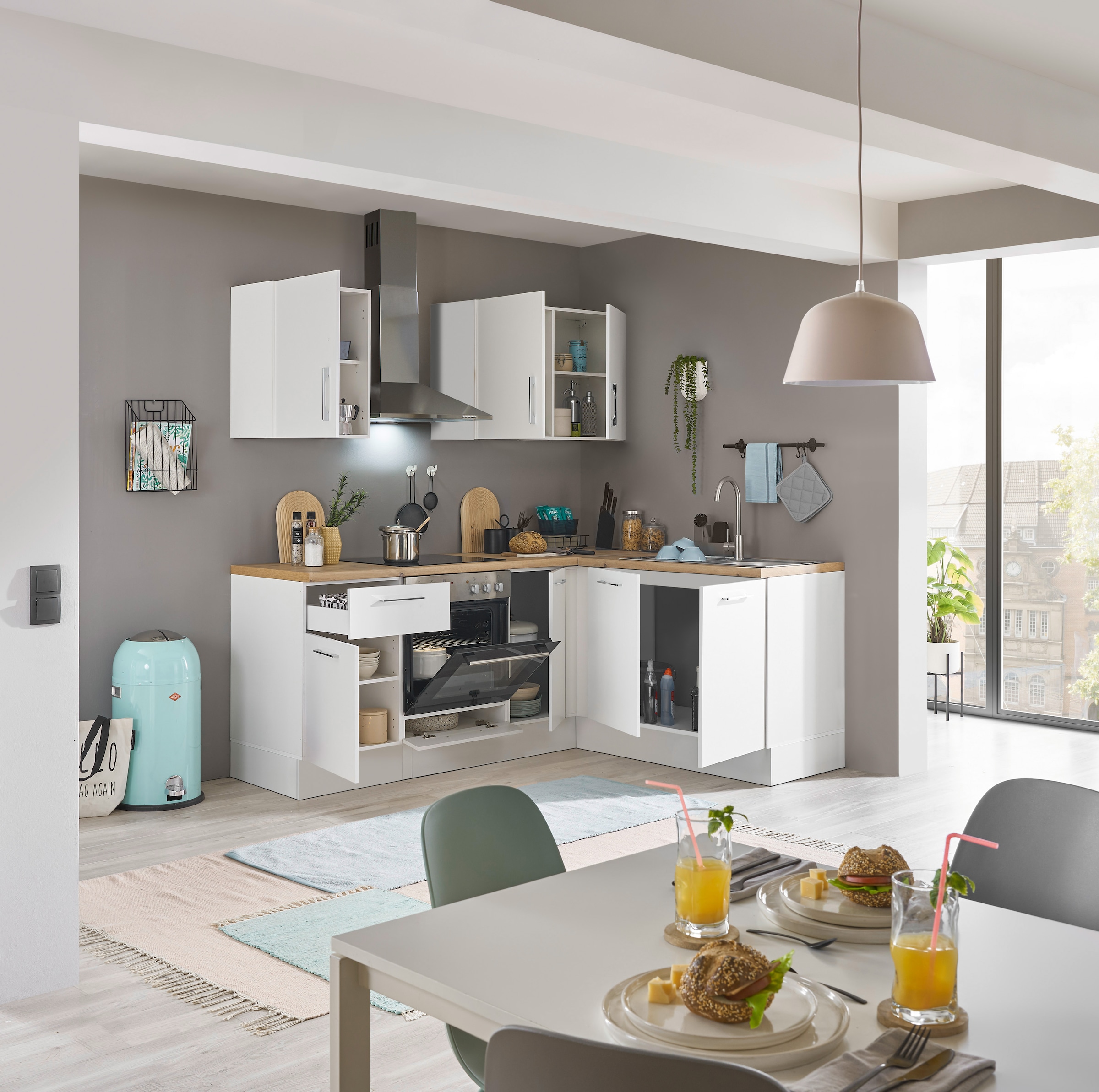 BASIC by Balculina Winkelküche »Turin« Stellbreite 210x175 cm, wahlweise mit E-Geräten