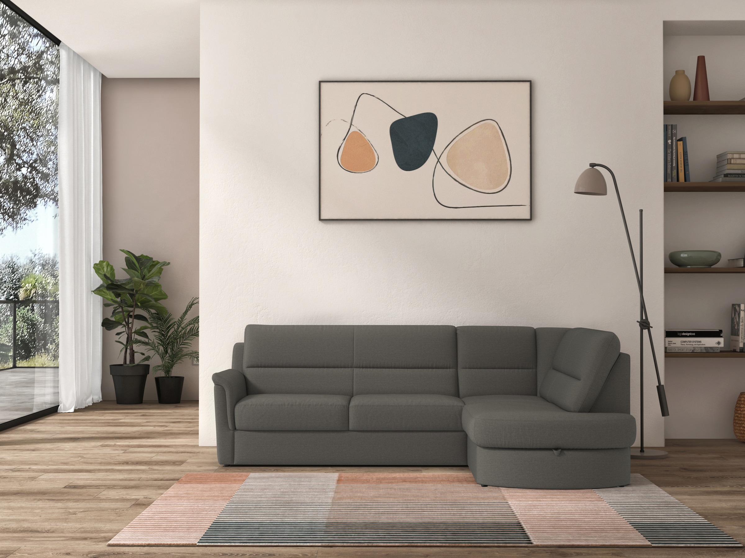 sit&more Ecksofa »Panini L-Form«, wahlweise mit Bettfunktion und Bettkasten