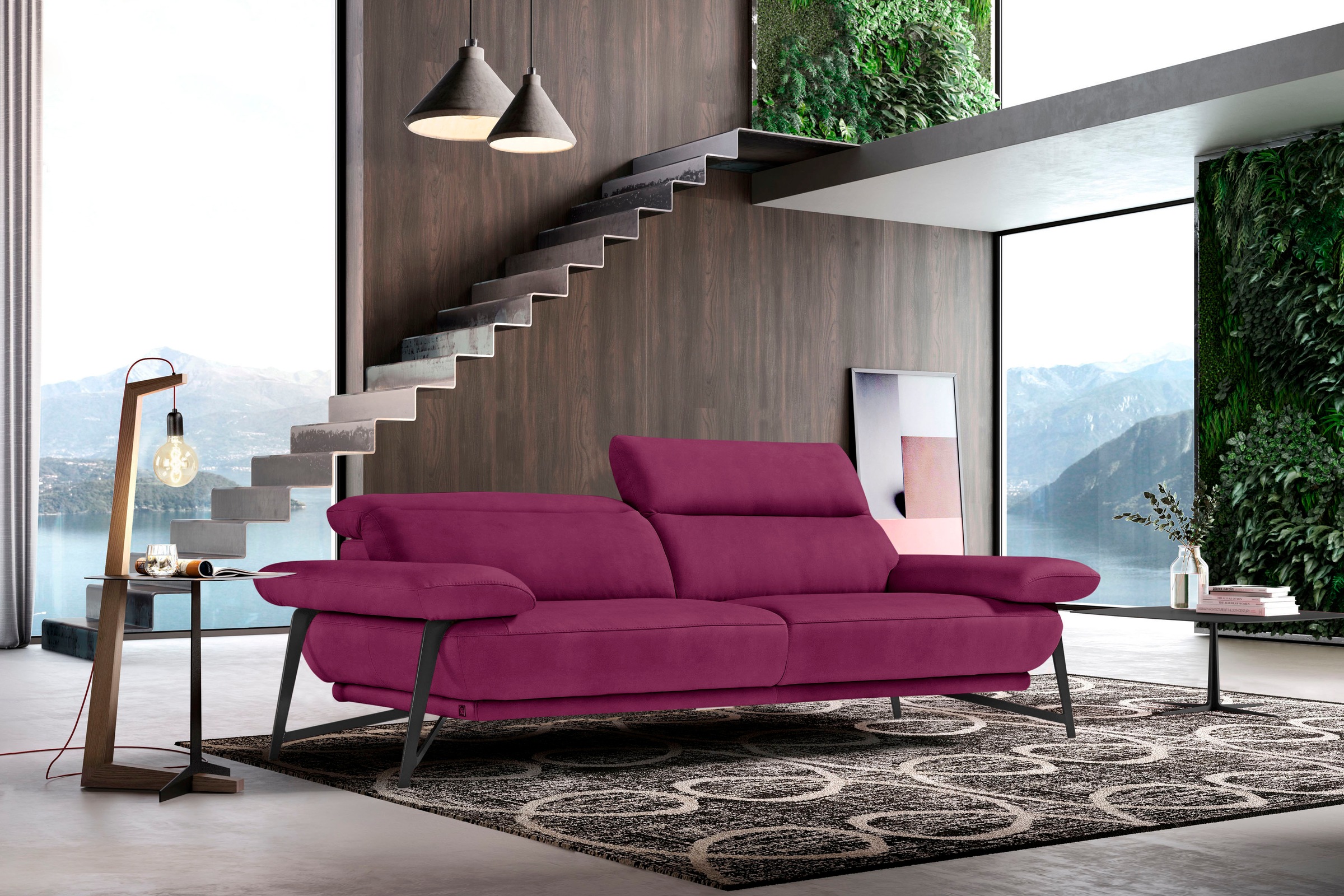 Egoitaliano 2,5-Sitzer »Anais, Designsofa mit hohem Sitzkomfort, Designfuß,«, inkl. verstellbarer Kopfteile