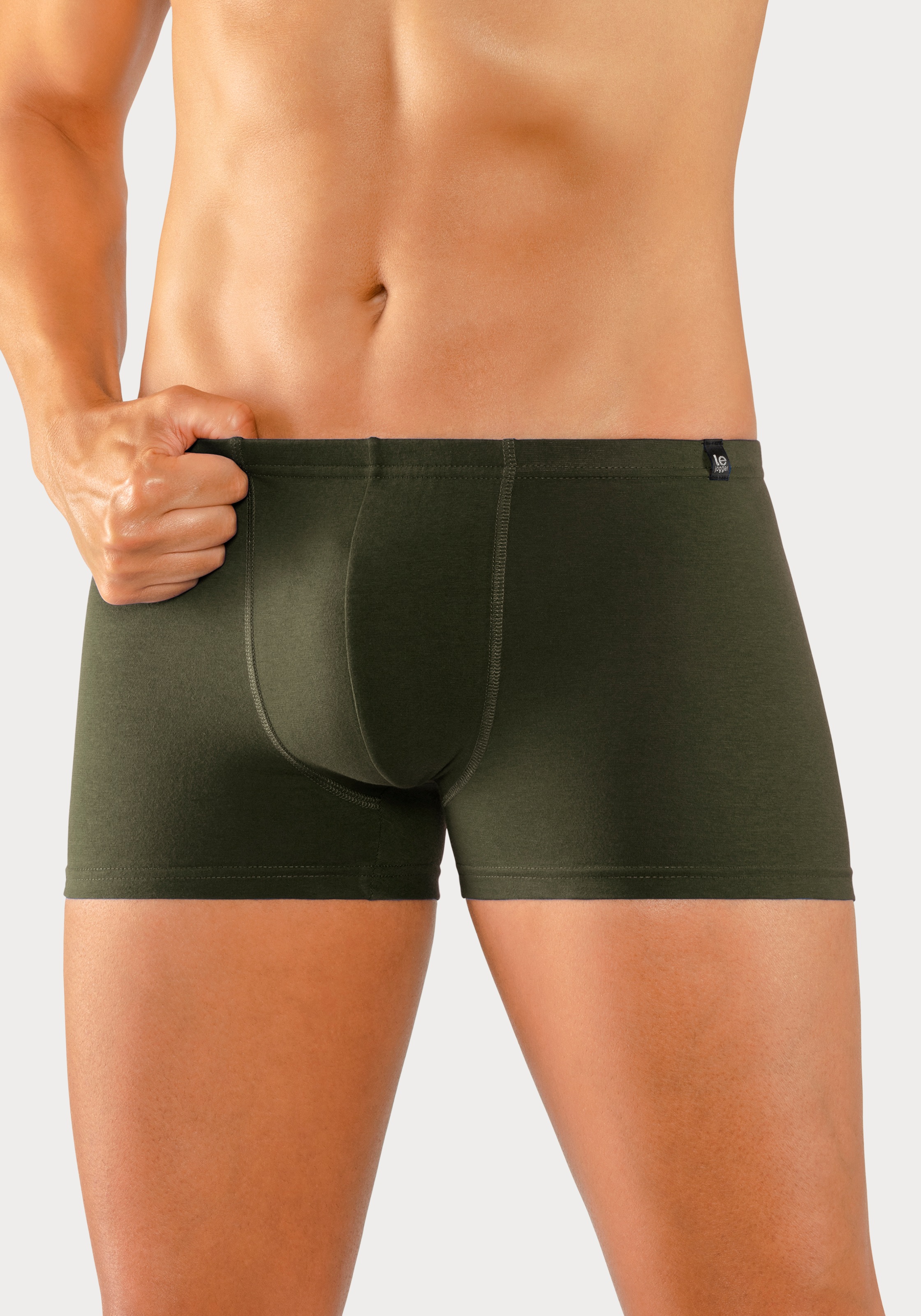 le jogger® Boxer »Boxershorts für Herren«, (Packung, 3 St.), schmaler Bund mit Markenlabel