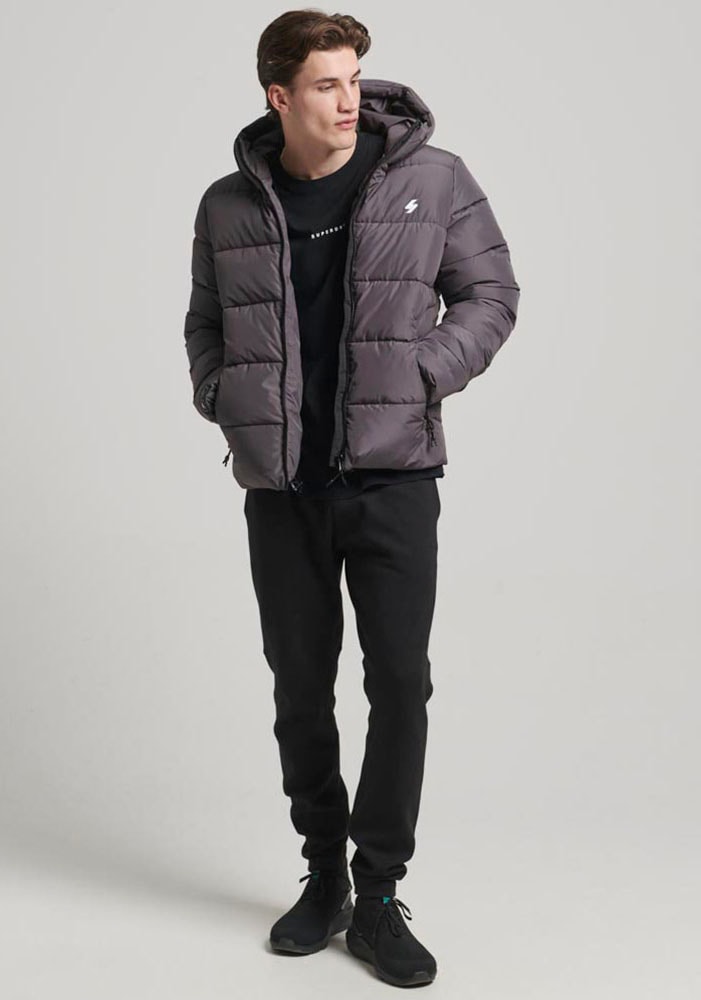 Superdry Steppjacke »HOODED SPORTS PUFFR JACKET«, mit Kapuze, mit kontrastfarbener Stickerei
