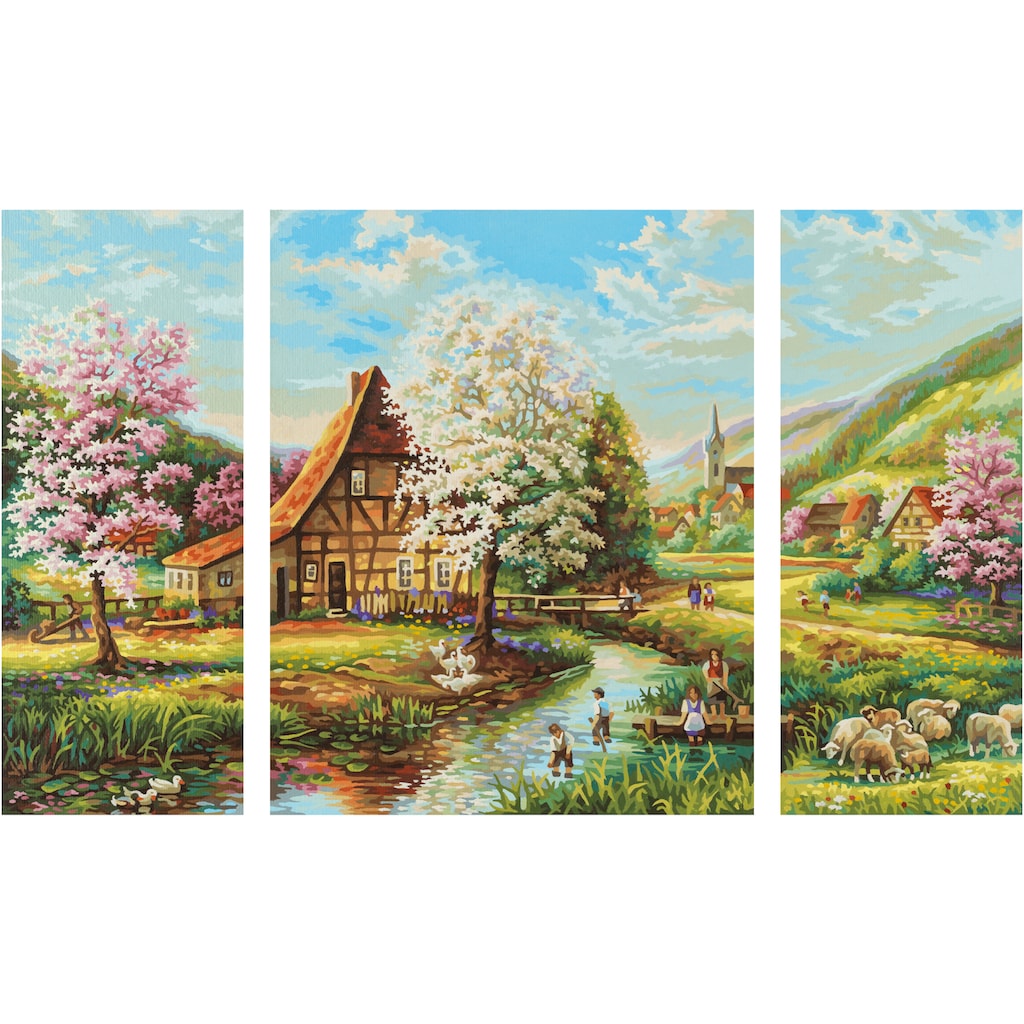 Schipper Malen nach Zahlen »Meisterklasse Triptychon - Ländliche Idylle«, Made in Germany
