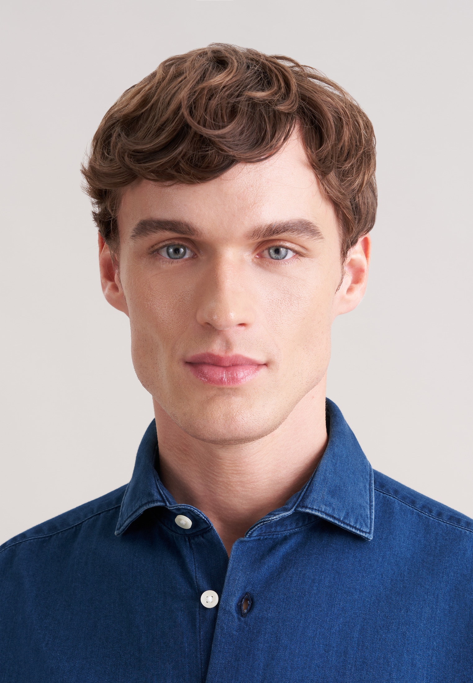 seidensticker Jeanshemd Regular 1/1 Kentkragen Denim