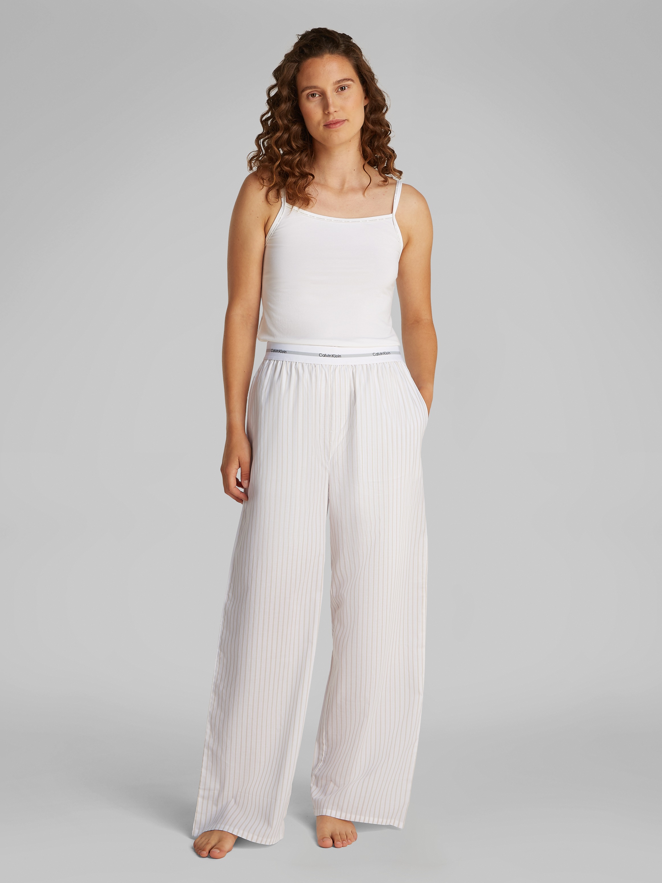 Calvin Klein Underwear Homewearhose »LOGO WB POPLIN PANT«, mit elastischem Logo-Bund