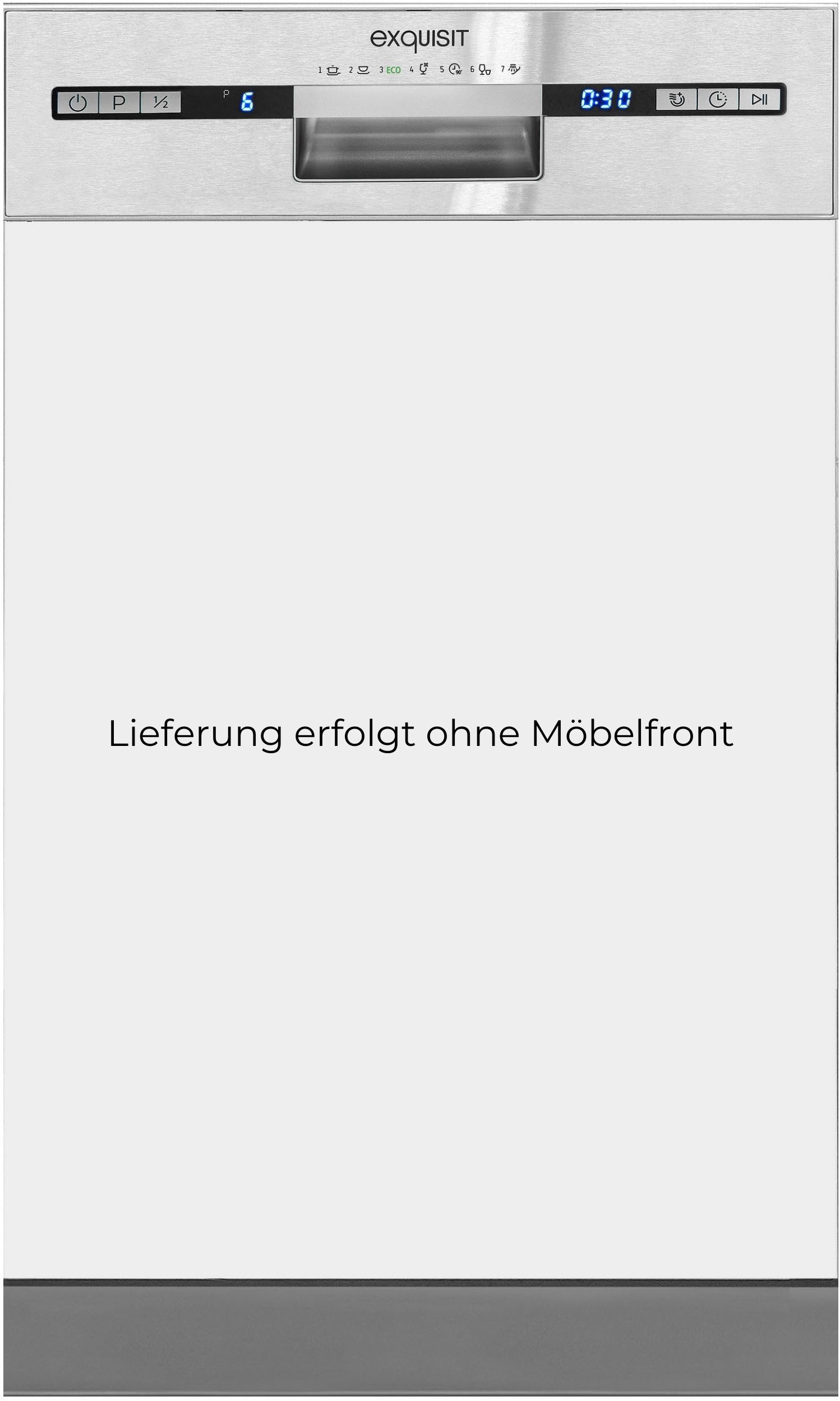 exquisit teilintegrierbarer Geschirrspüler "EGSP2109-EB-030E" 9 Maßgedecke Kompakt und ideal für kleine, schmale Nischen, kleine(Single)Haushalte