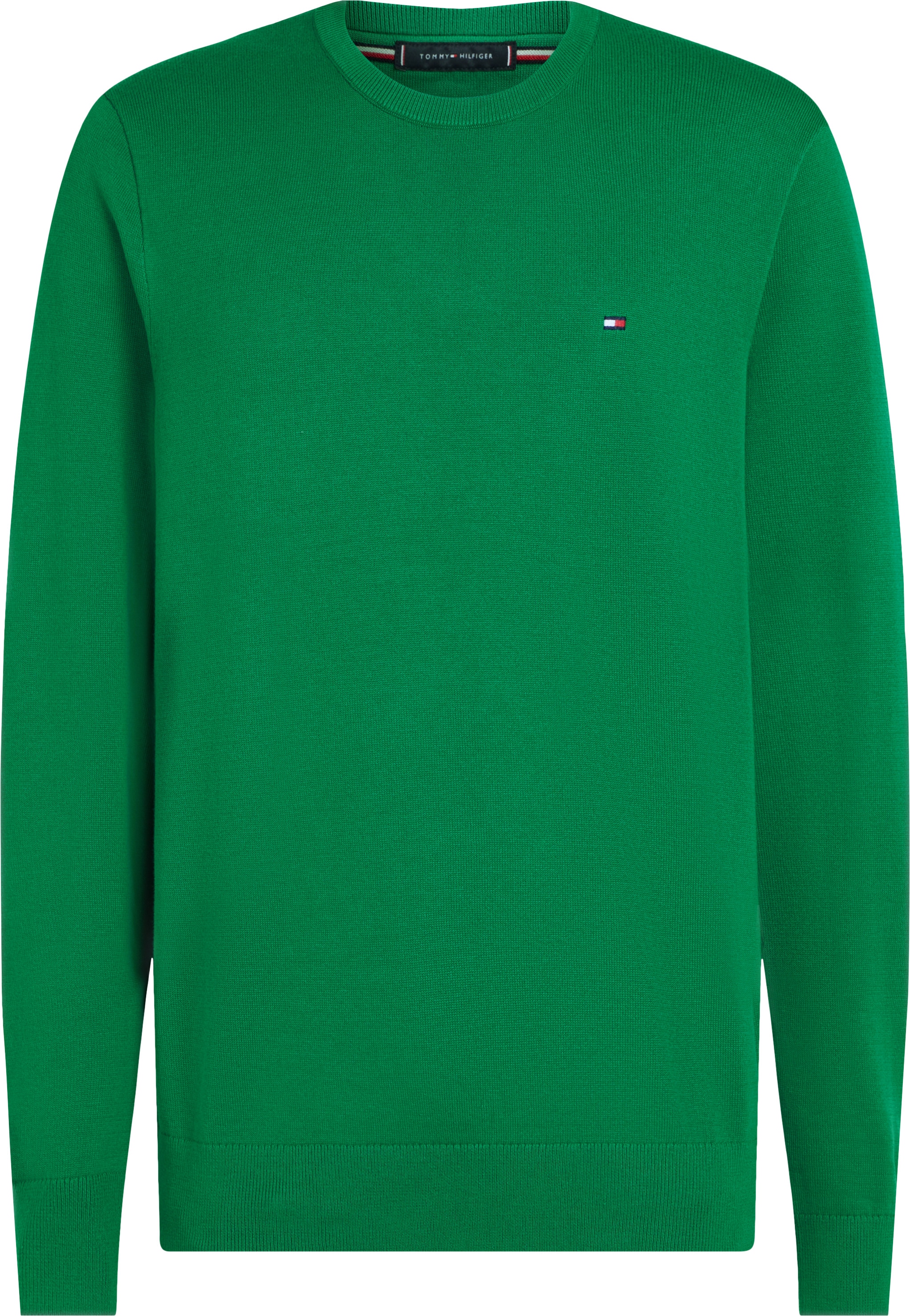 Tommy Hilfiger Big & Tall Rundhalspullover »BT-ESSENTIAL COTTON CREW NECK-B«, in Großen Größen, Logostickerei