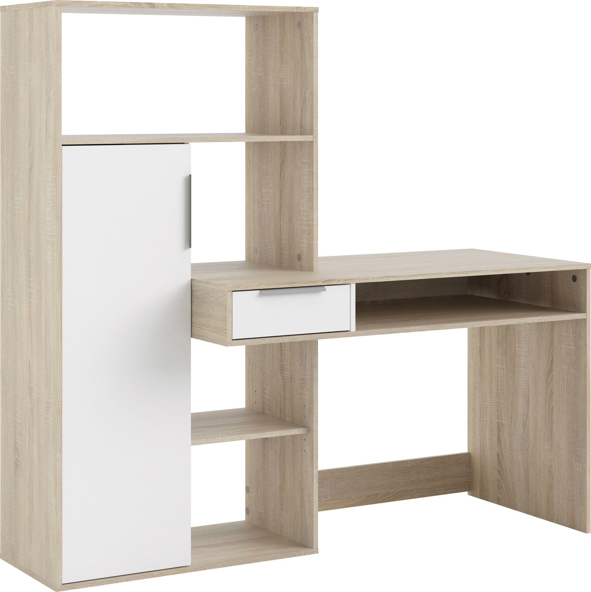 Function Plus Multi-functional Desk, White Light Oak