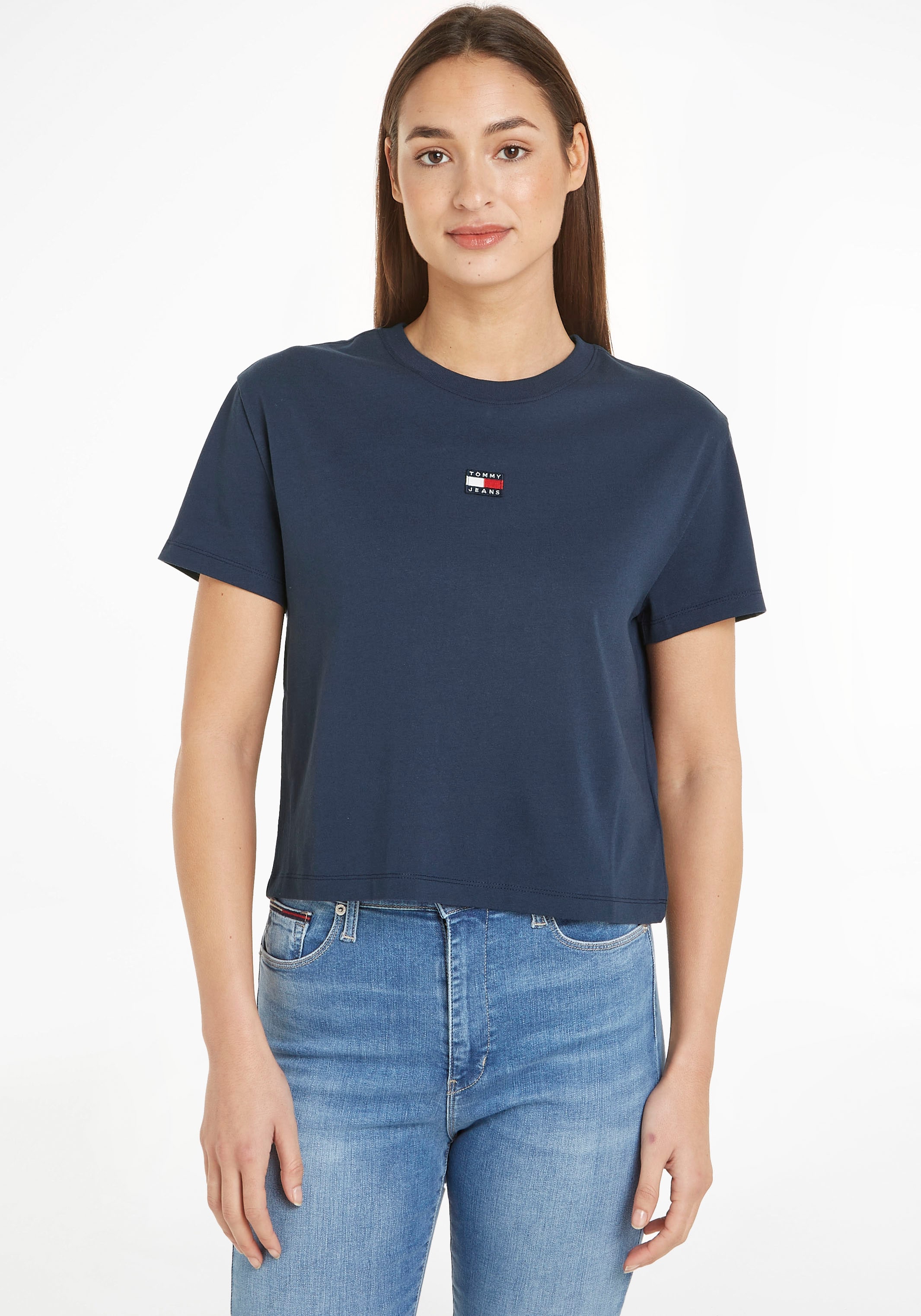 am BADGE T-Shirt ♕ Logostickerei Brustkorb TEE«, Tommy mit XS Jeans Jeans bei »TJW Tommy CLS