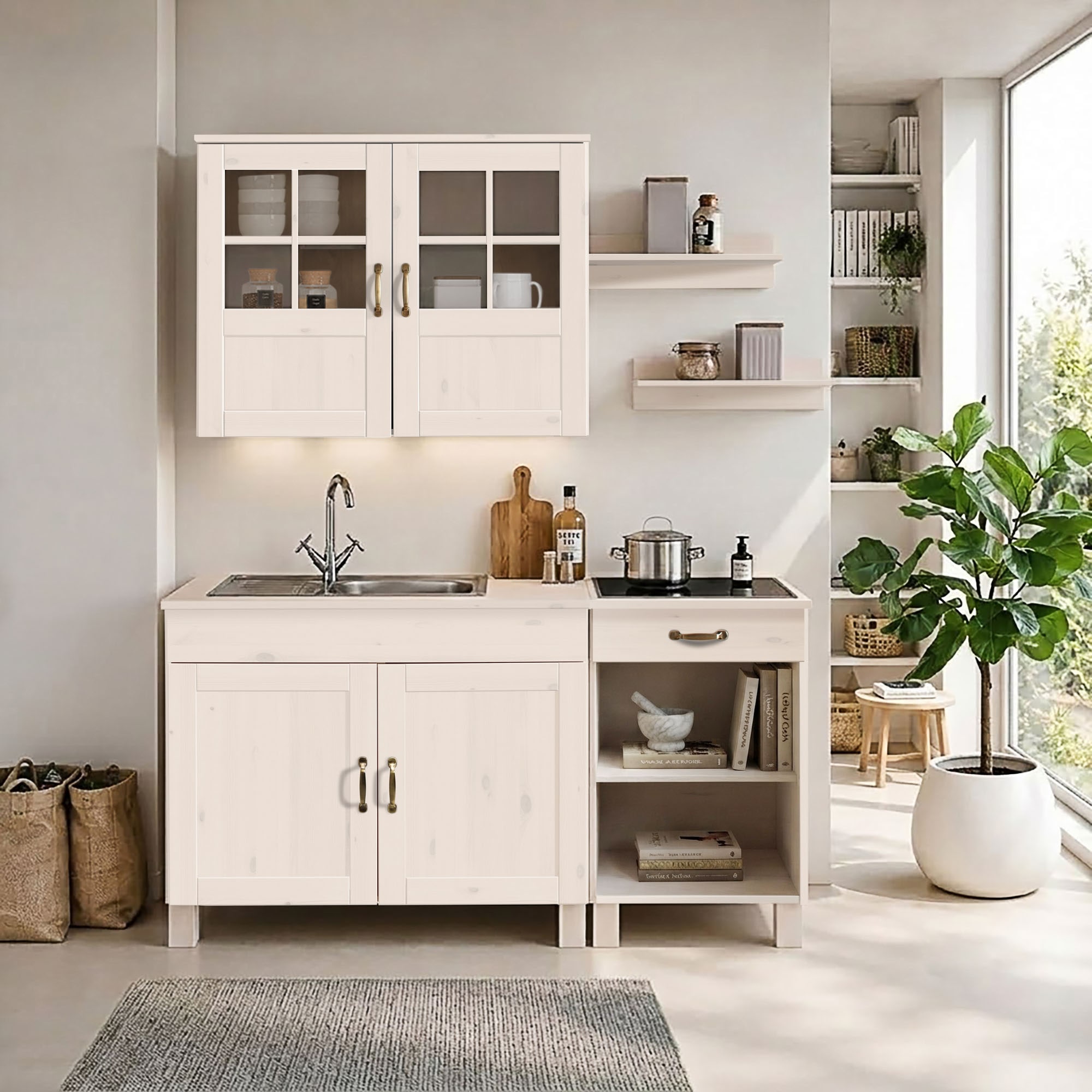 Home affaire Pantryküche »Alby« Breite 150 cm, in 2 Tiefen, ohne E-Geräte