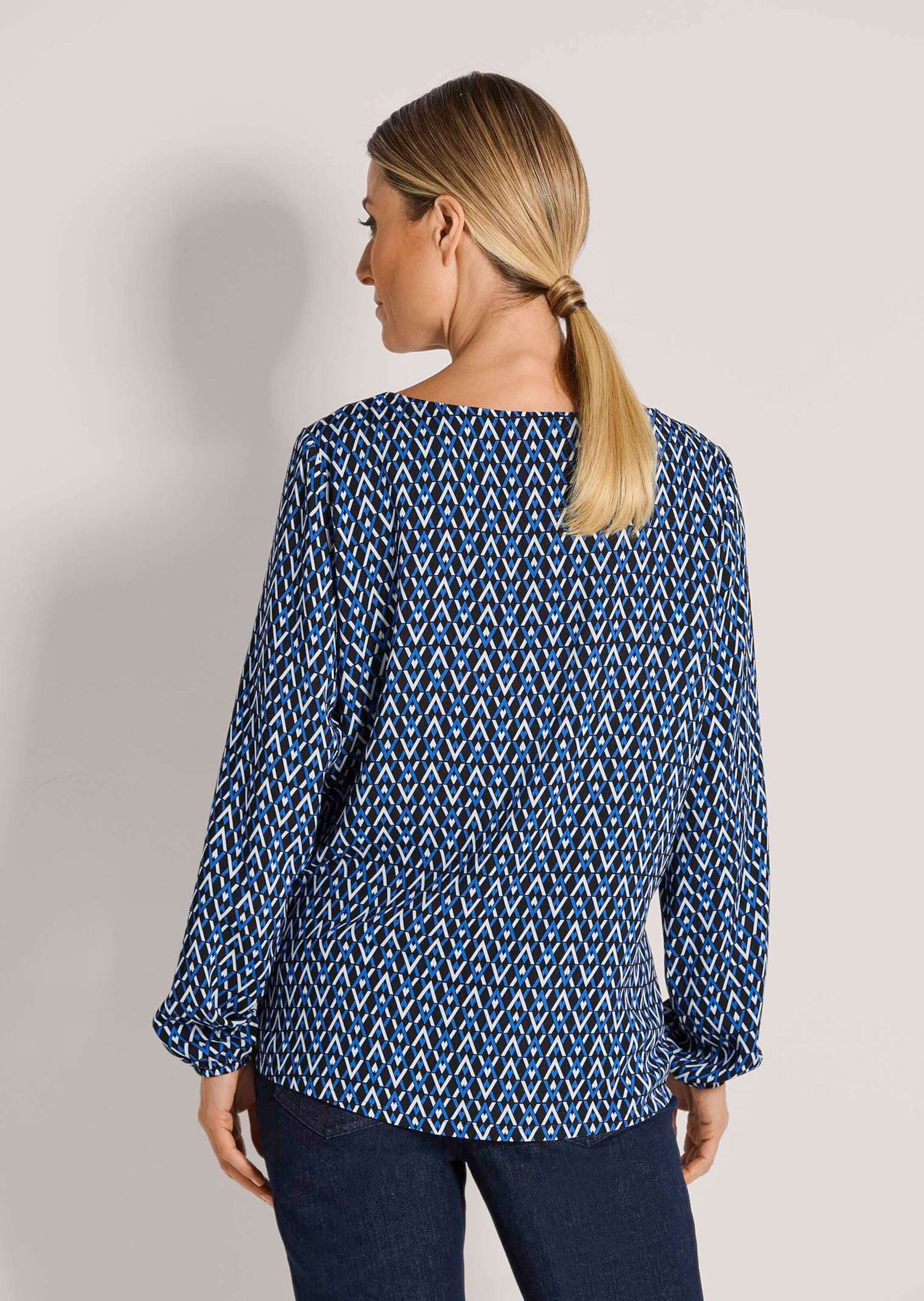 MADELEINE Schlupfbluse »Blusenshirt Viskosebluse mit grafischem Muster« Zickzack-Muster