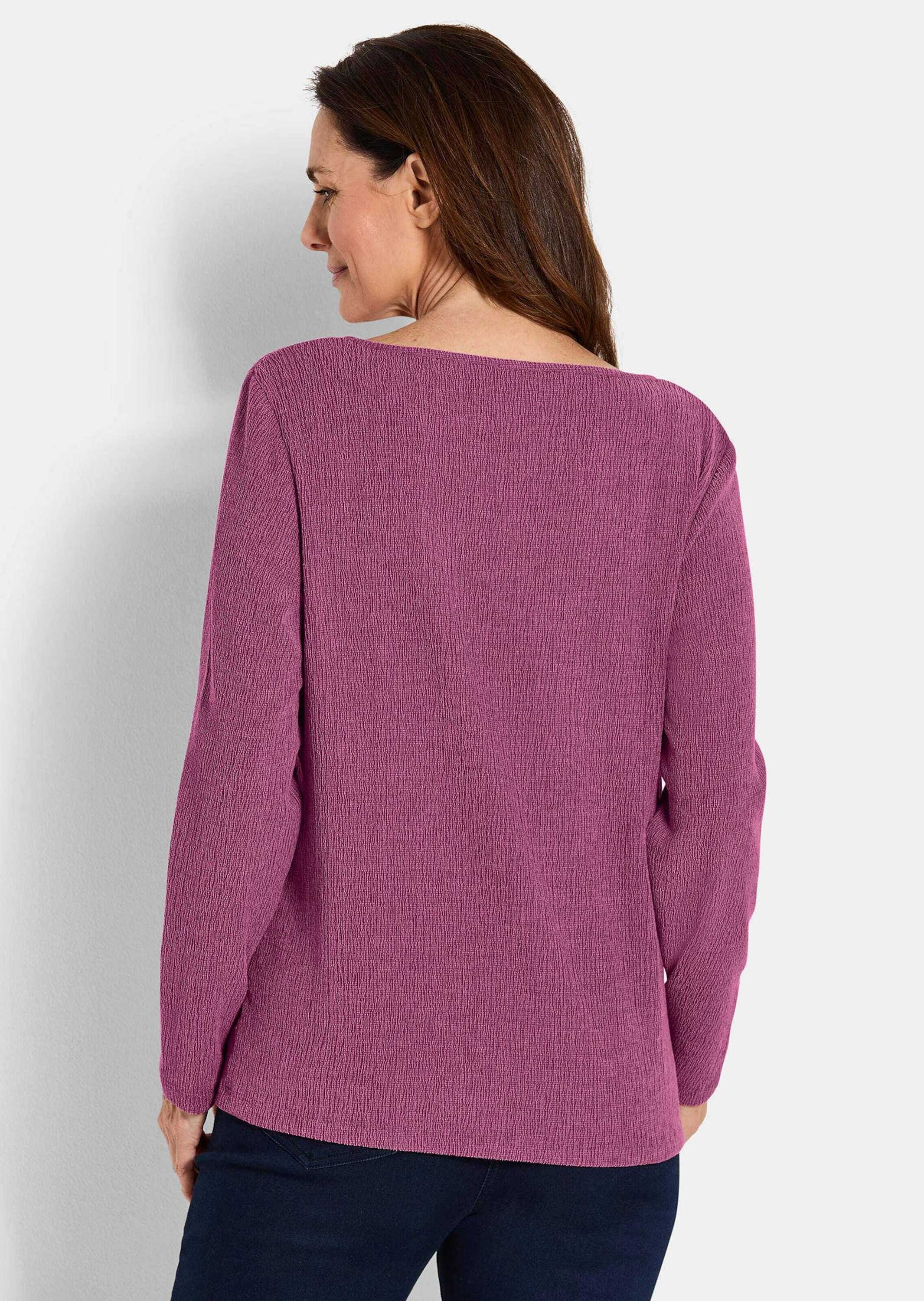 GOLDNER Langarmshirt »Langarm Melange Jersey-Oberteil« U-Boot-Ausschnitt