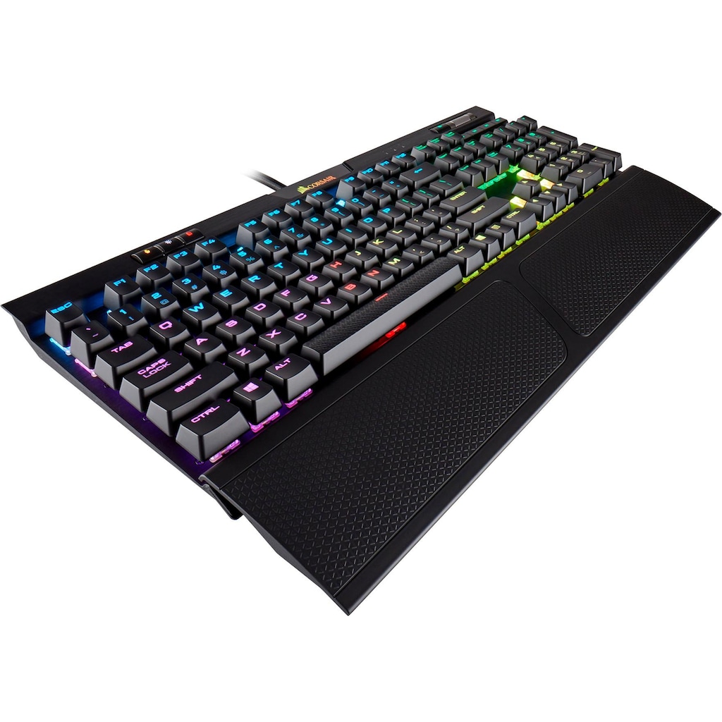 Corsair Gaming-Tastatur »K70 RGB MK.2 RAPIDFIRE - MX Speed«, (USB-Hub-Profil-Speicher-Windows-Sperrtaste-Multimedia-Tasten-Ziffernblock)