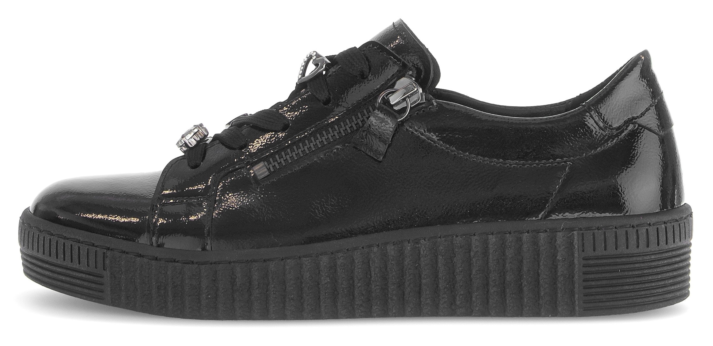 Gabor Plateausneaker, Freizeitschuh, Halbschuh, Schnürer mit edlen Schmuck-Motiven