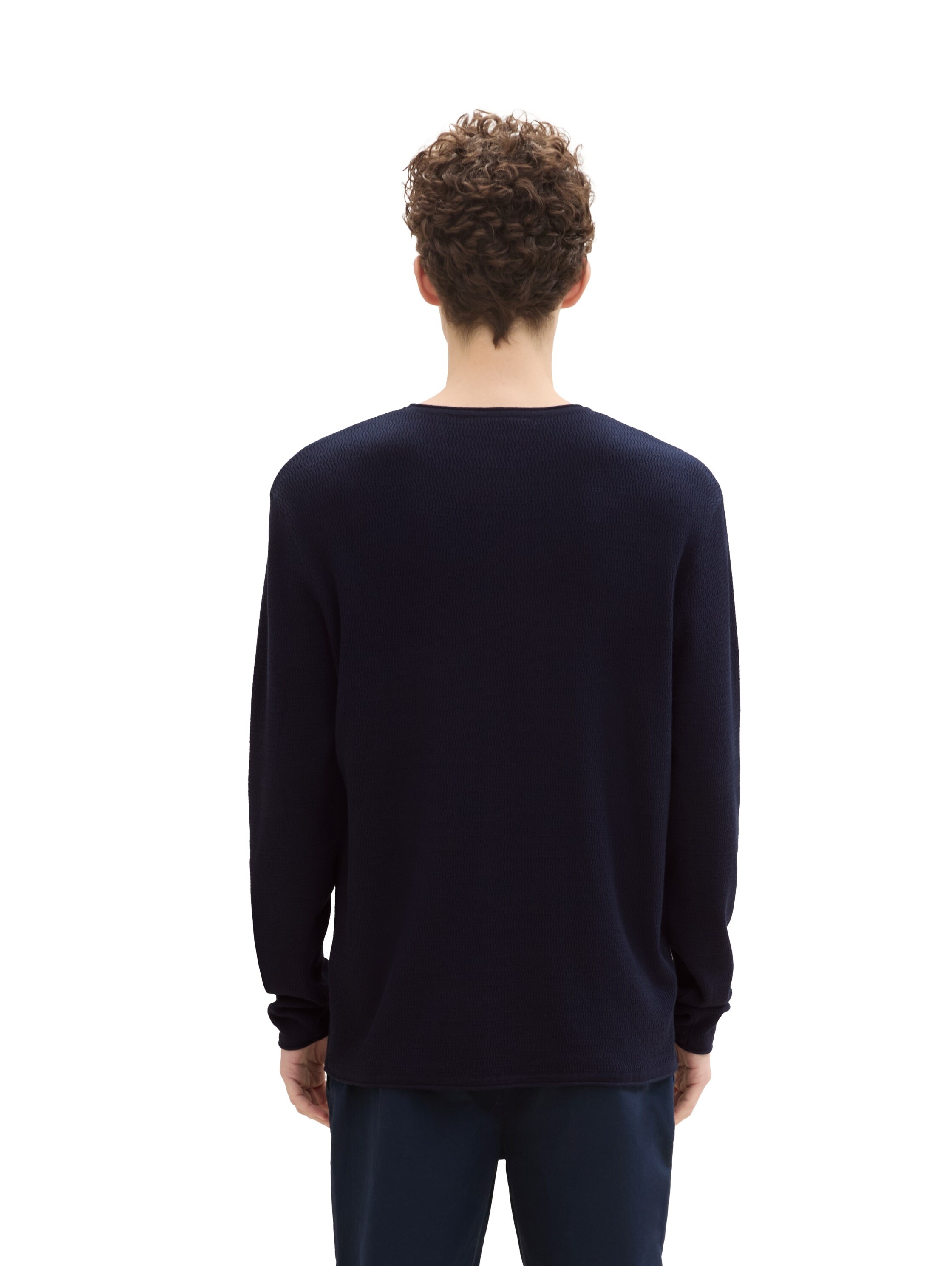 TOM TAILOR Denim Rundhalspullover, mit Struktur