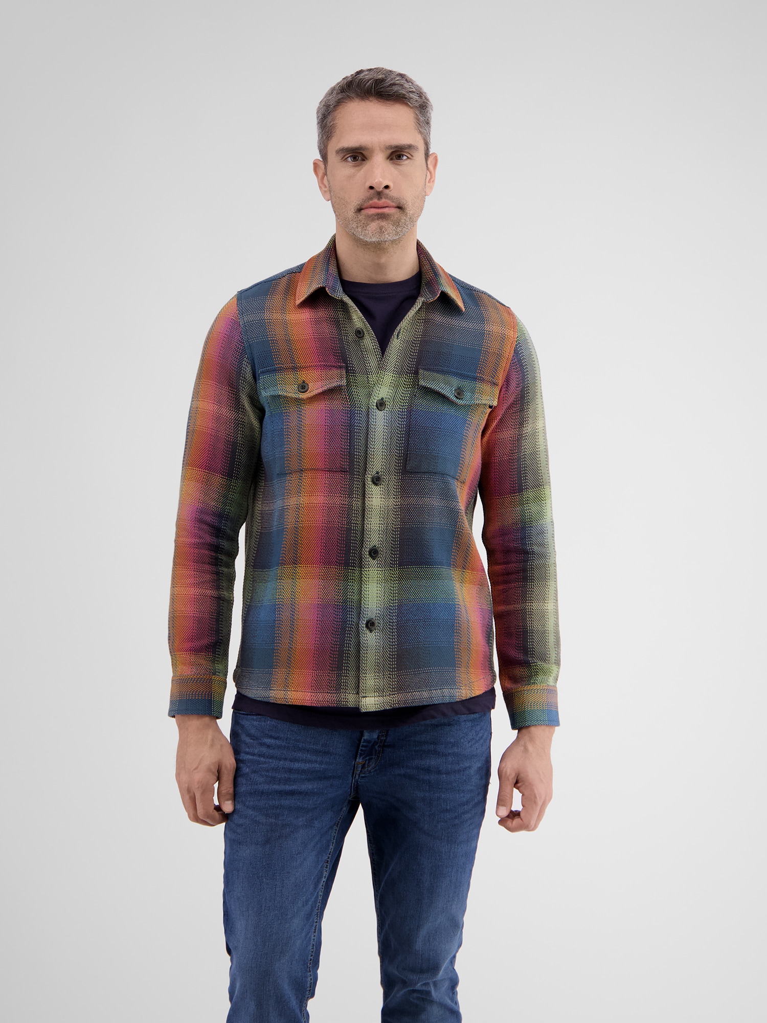 LERROS Langarmhemd »LERROS Herren Overshirt im Lumberjack-Style«