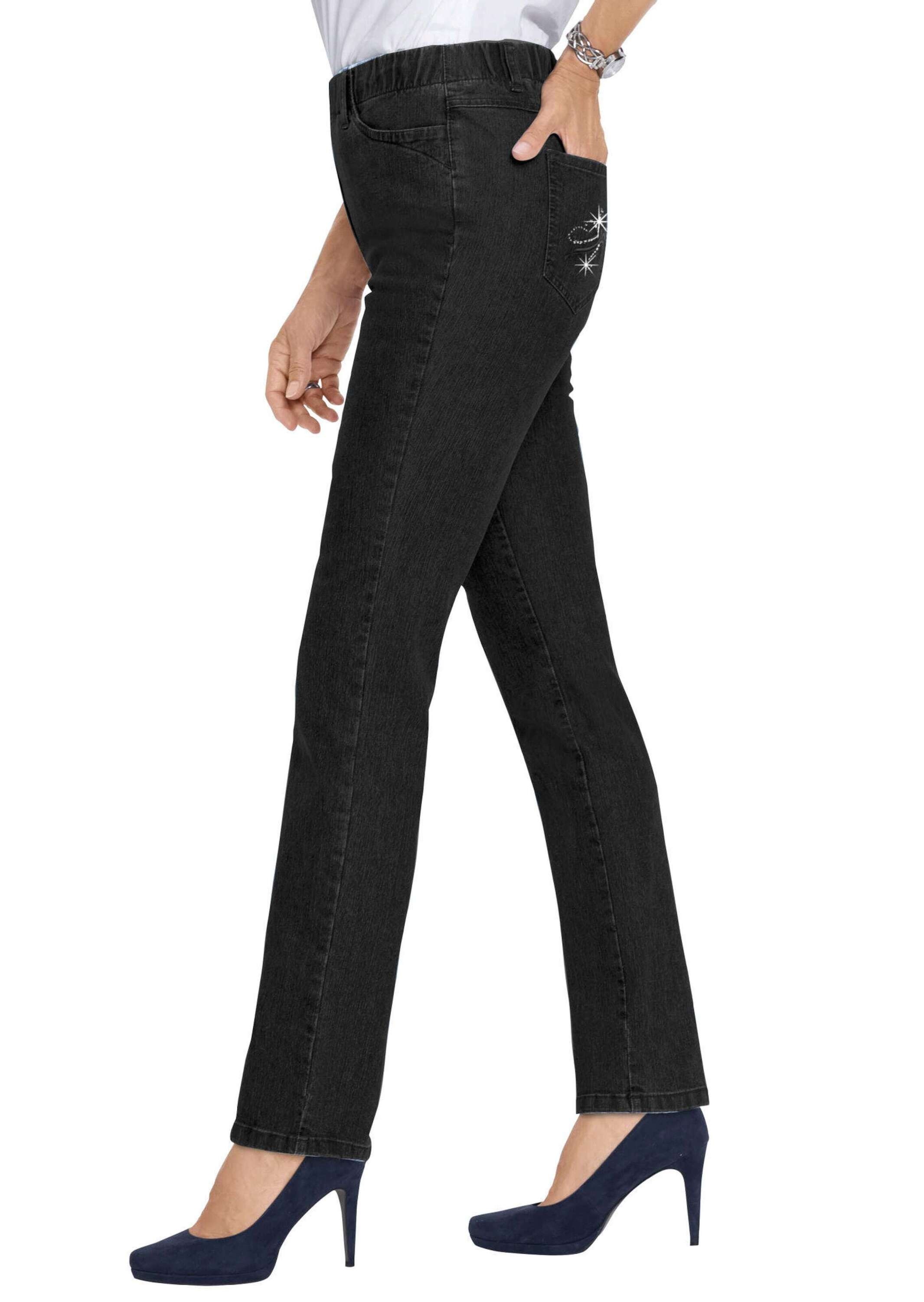 GOLDNER Regular-fit-Jeans »Edel geschmückte Jeansschlupfhose LOUISA«
